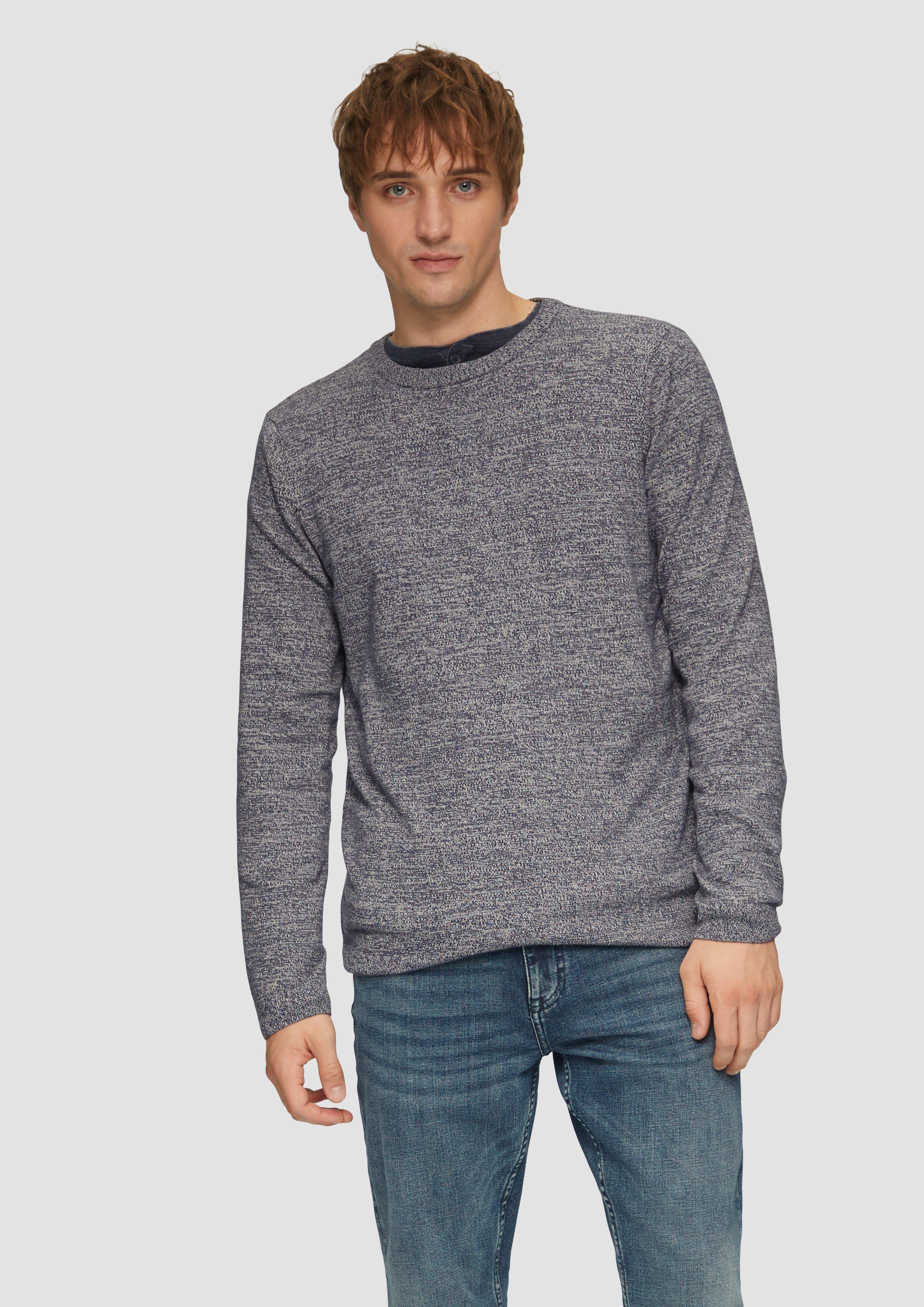 S.Oliver Strickpullover in melierter Optik