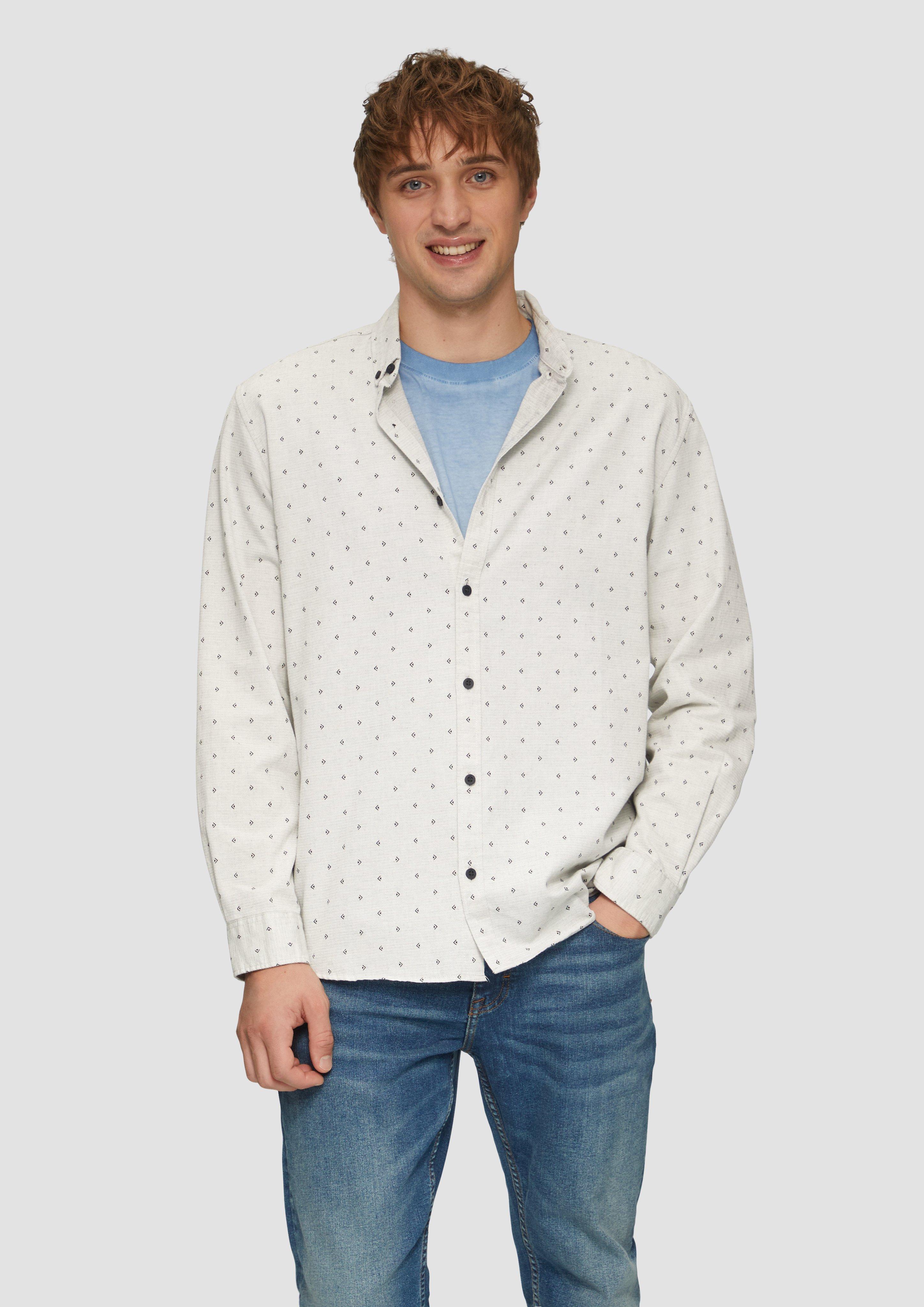 S.Oliver Regular Fit: Hemd mit All-over-Print und Button-Down-Kragen