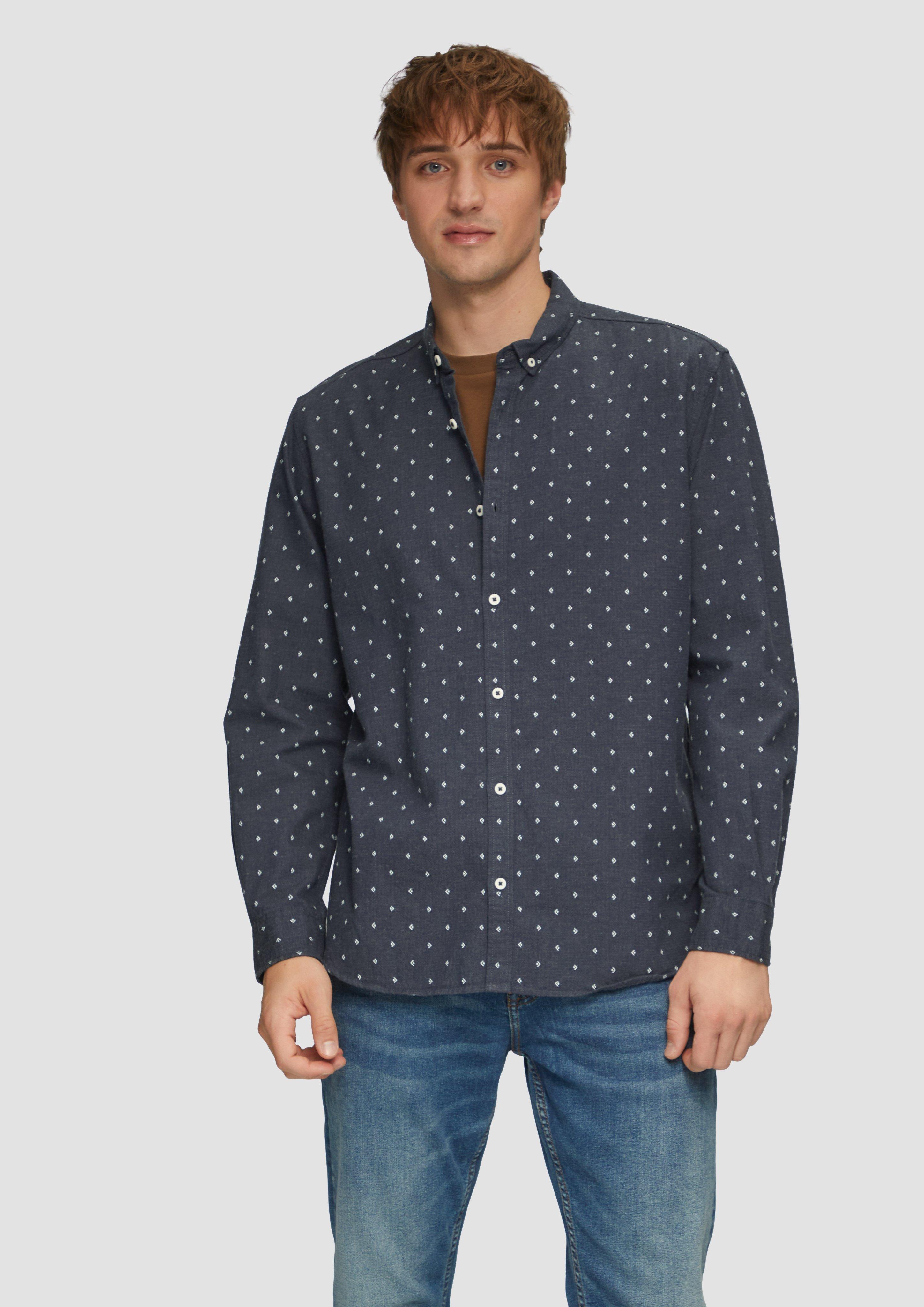 S.Oliver Regular Fit: Hemd mit All-over-Print und Button-Down-Kragen