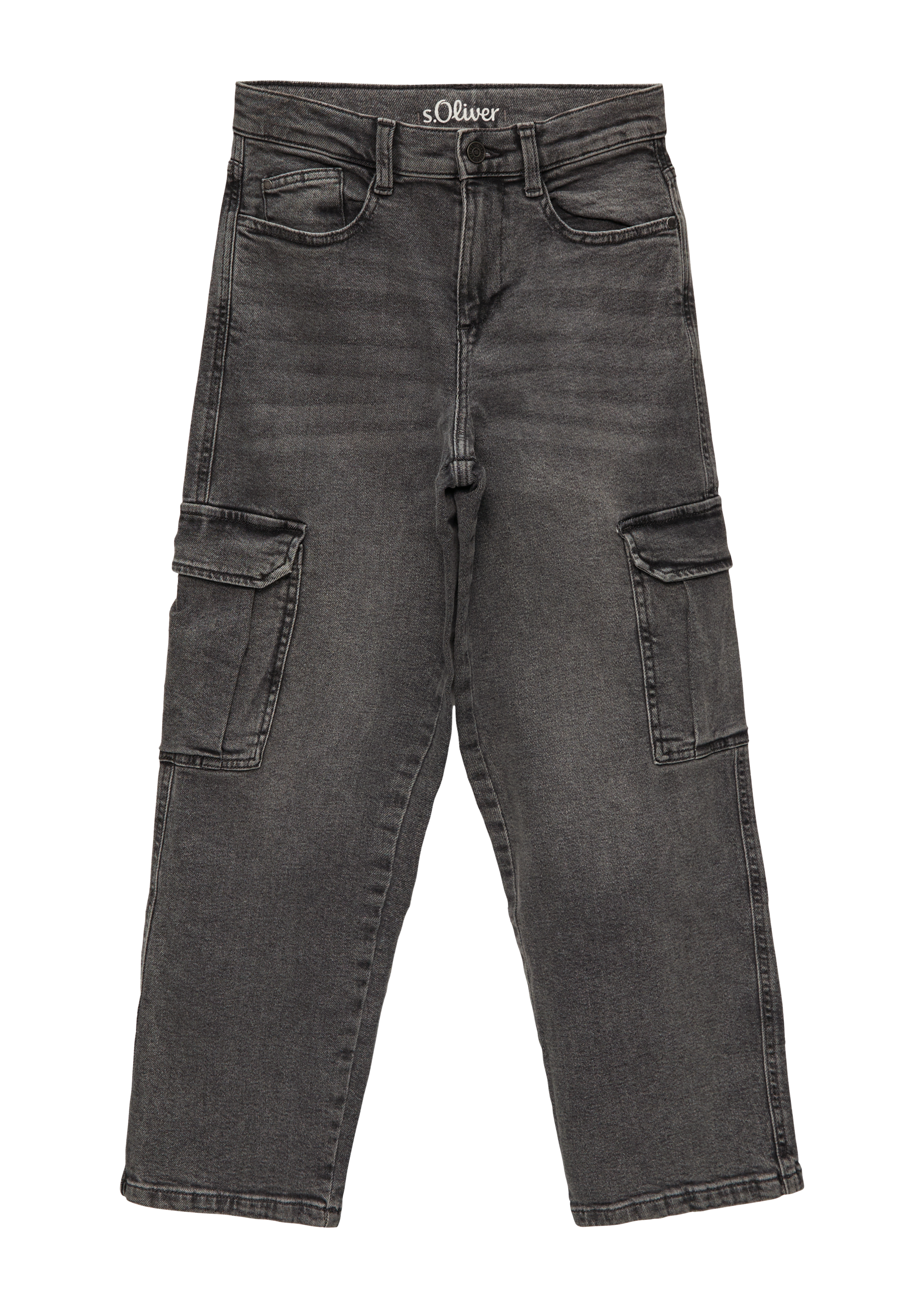 s.Oliver - Jeans Baggy / Relaxed Fit / Mid Rise / Wide Leg / Cargotaschen, Jungen, grau