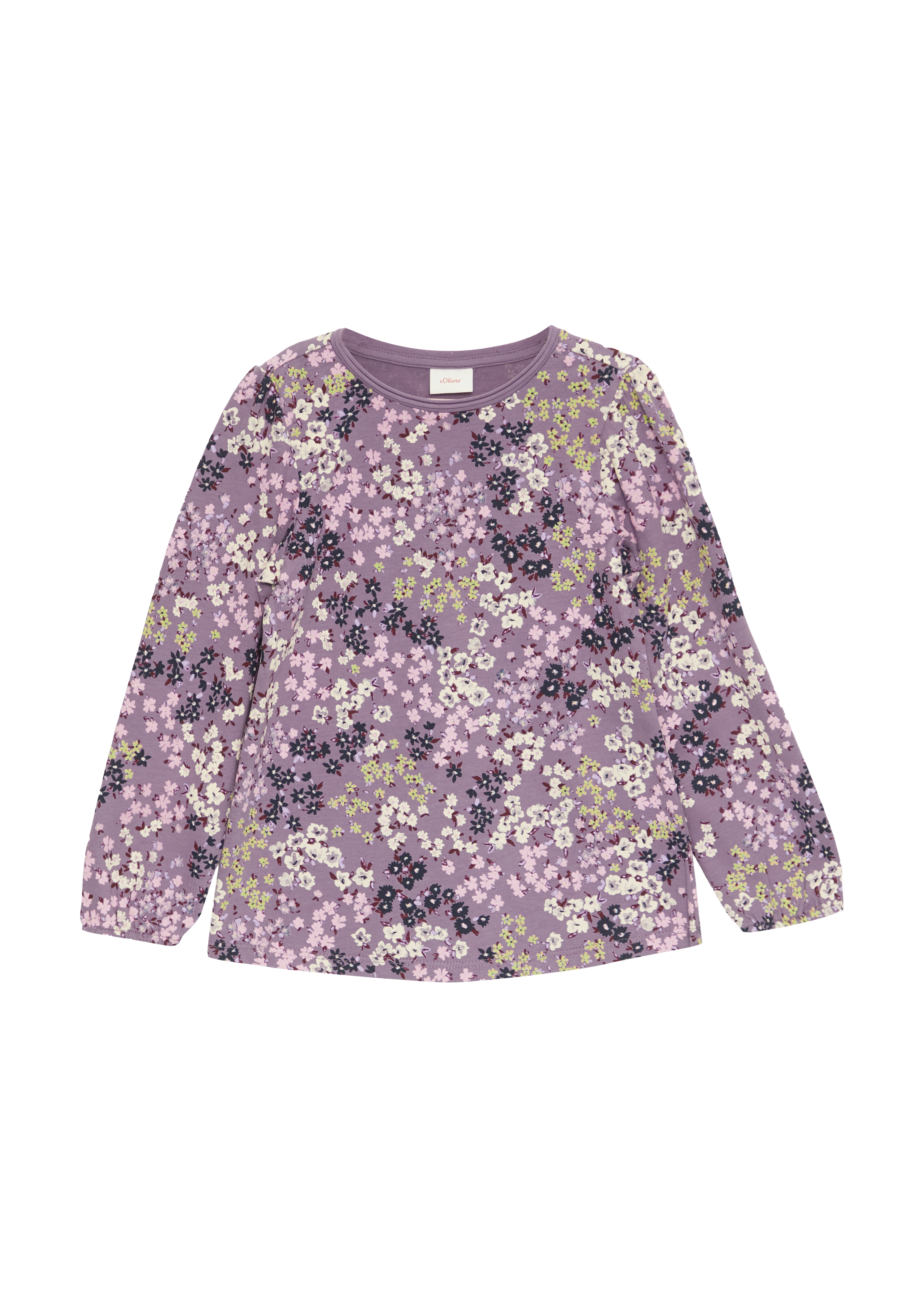 s.Oliver - Ausgestelltes Langarmshirt mit All-over-Print, Kinder, lila