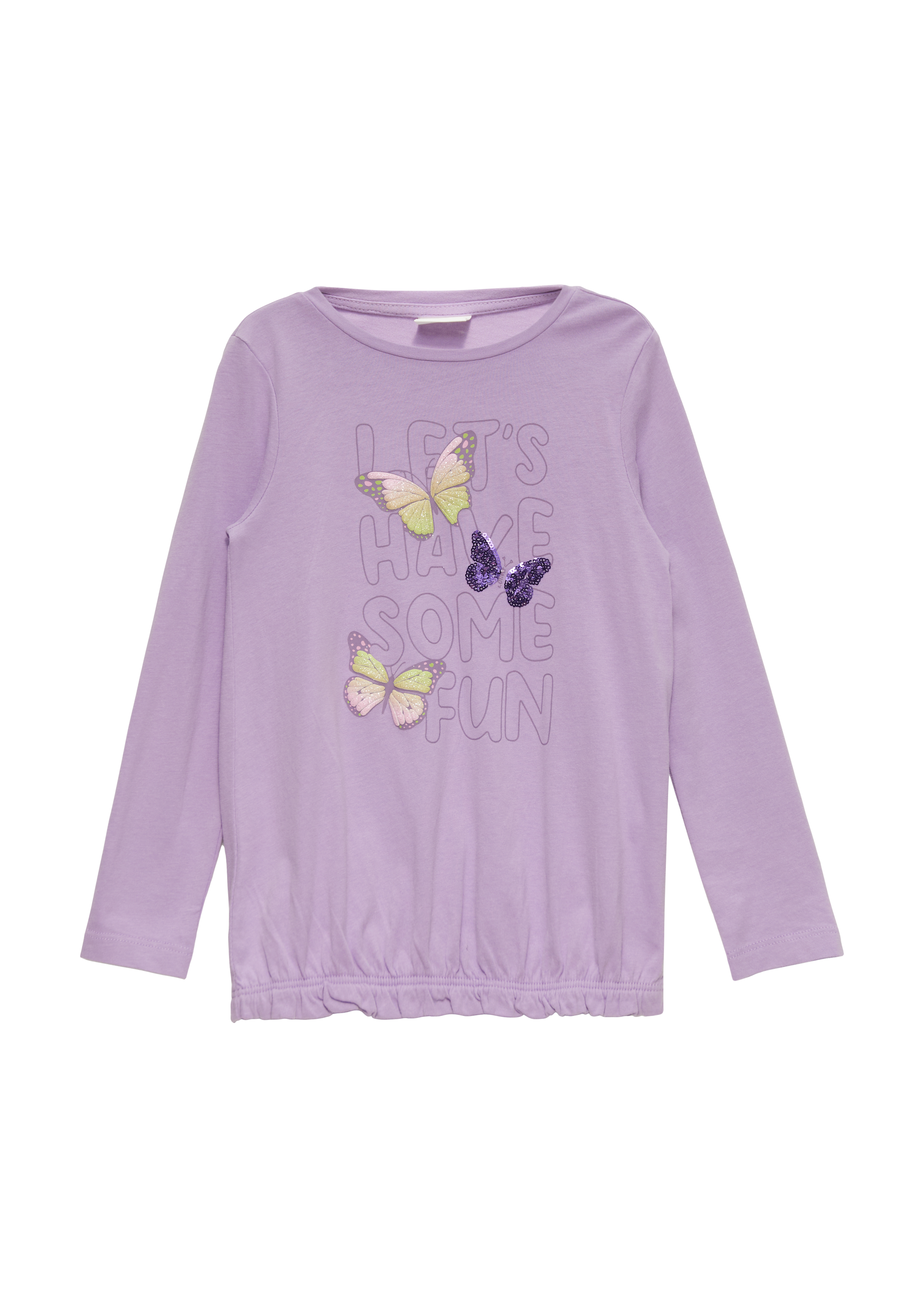 s.Oliver - O-Shape-Shirt mit Pailletten- und Glitzer-Artwork, Kinder, lila