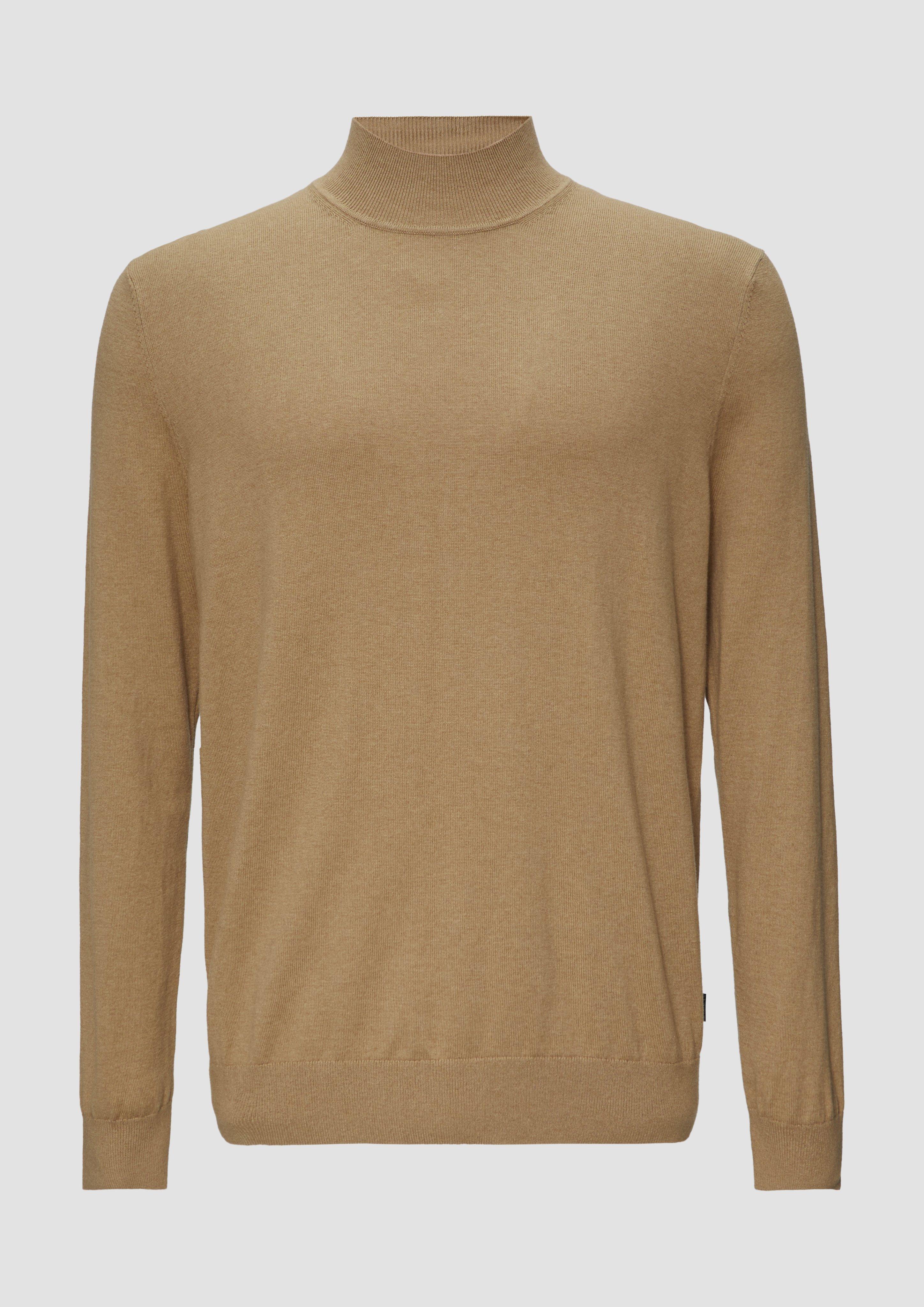 s.Oliver - Softer Turtleneckpullover aus Baumwoll-Merino-Mix, Herren, braun