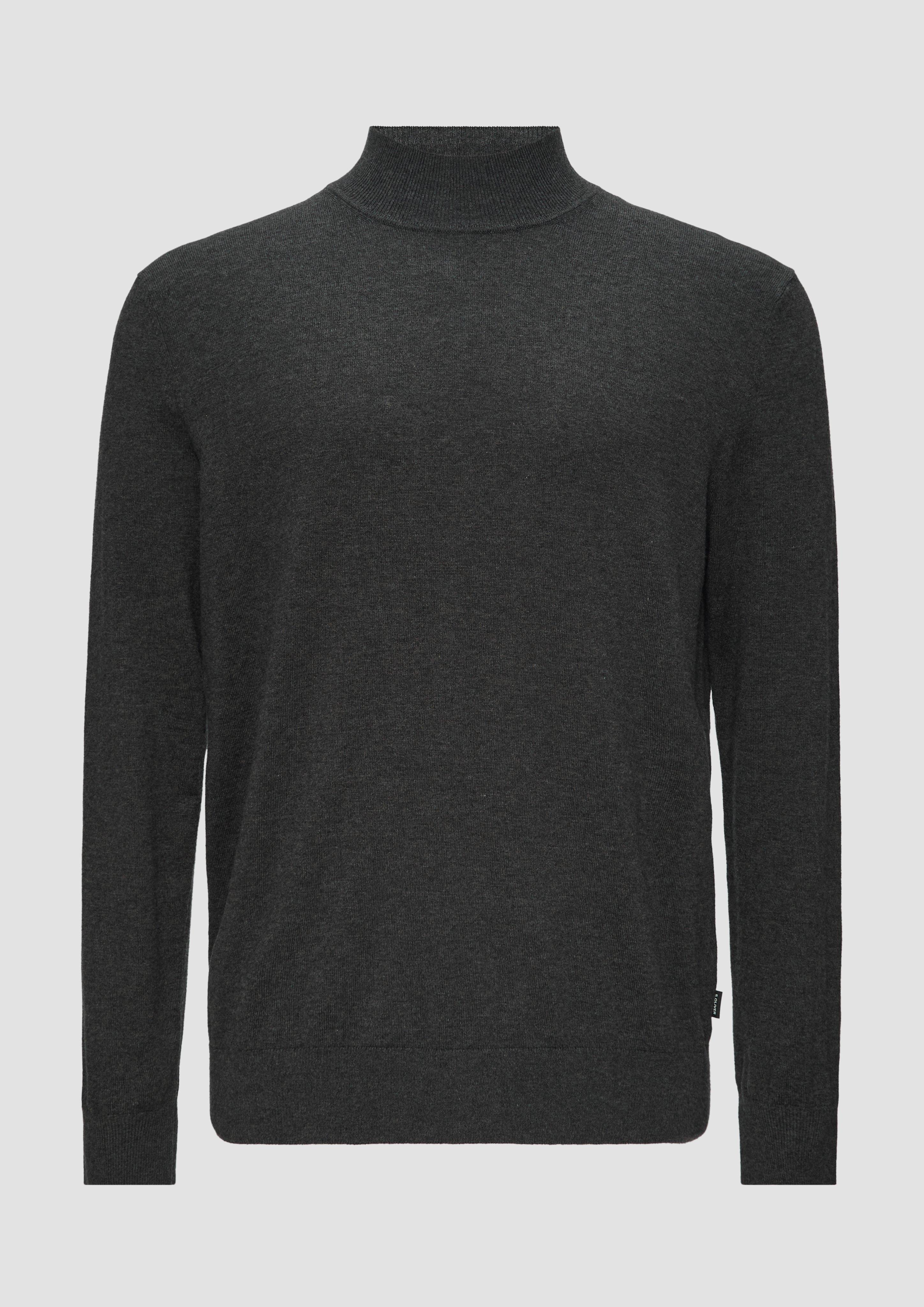 s.Oliver - Softer Turtleneckpullover aus Baumwoll-Merino-Mix, Herren, grau