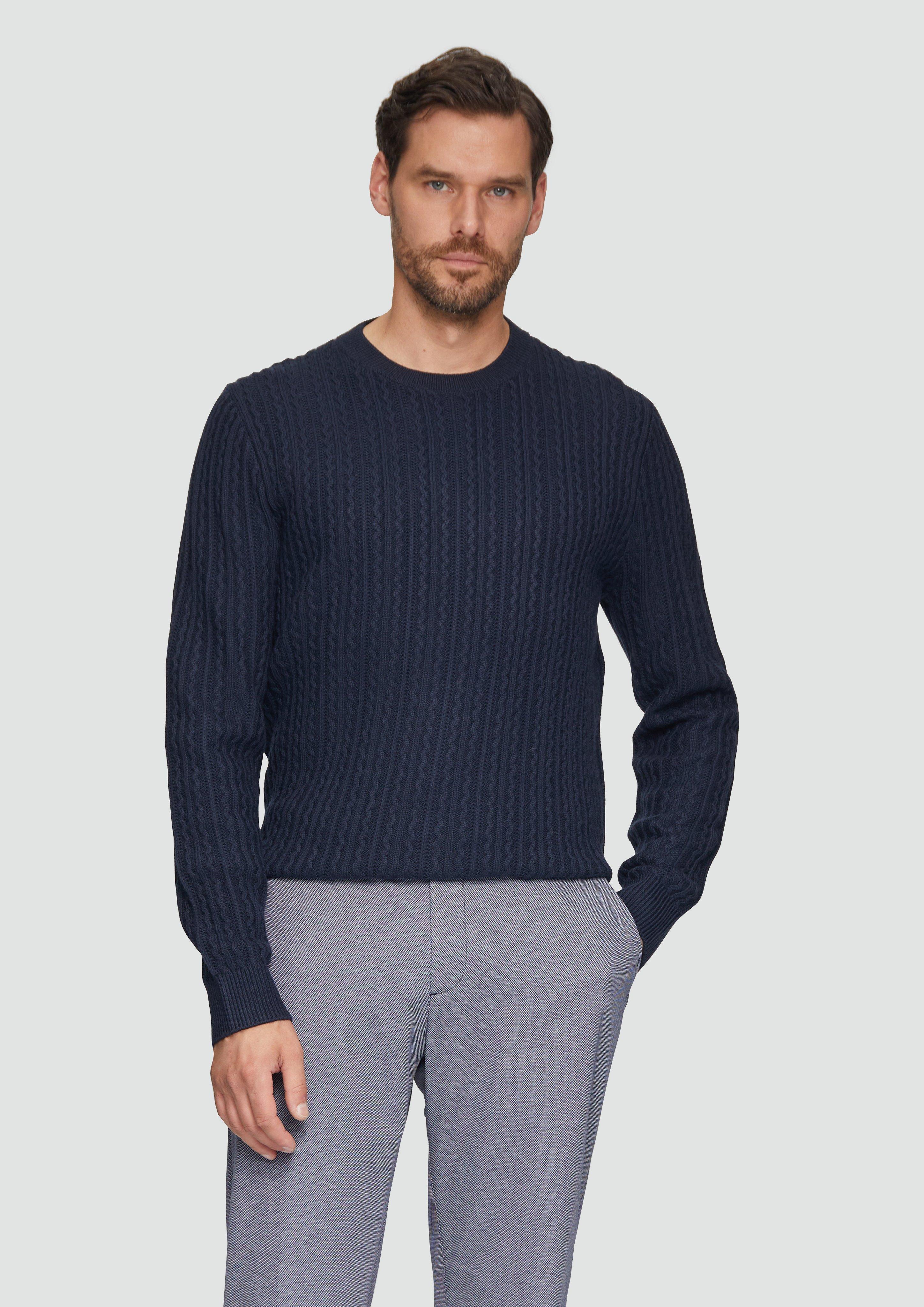 S.Oliver Strickpullover aus Wollmix mit Zopfmuster