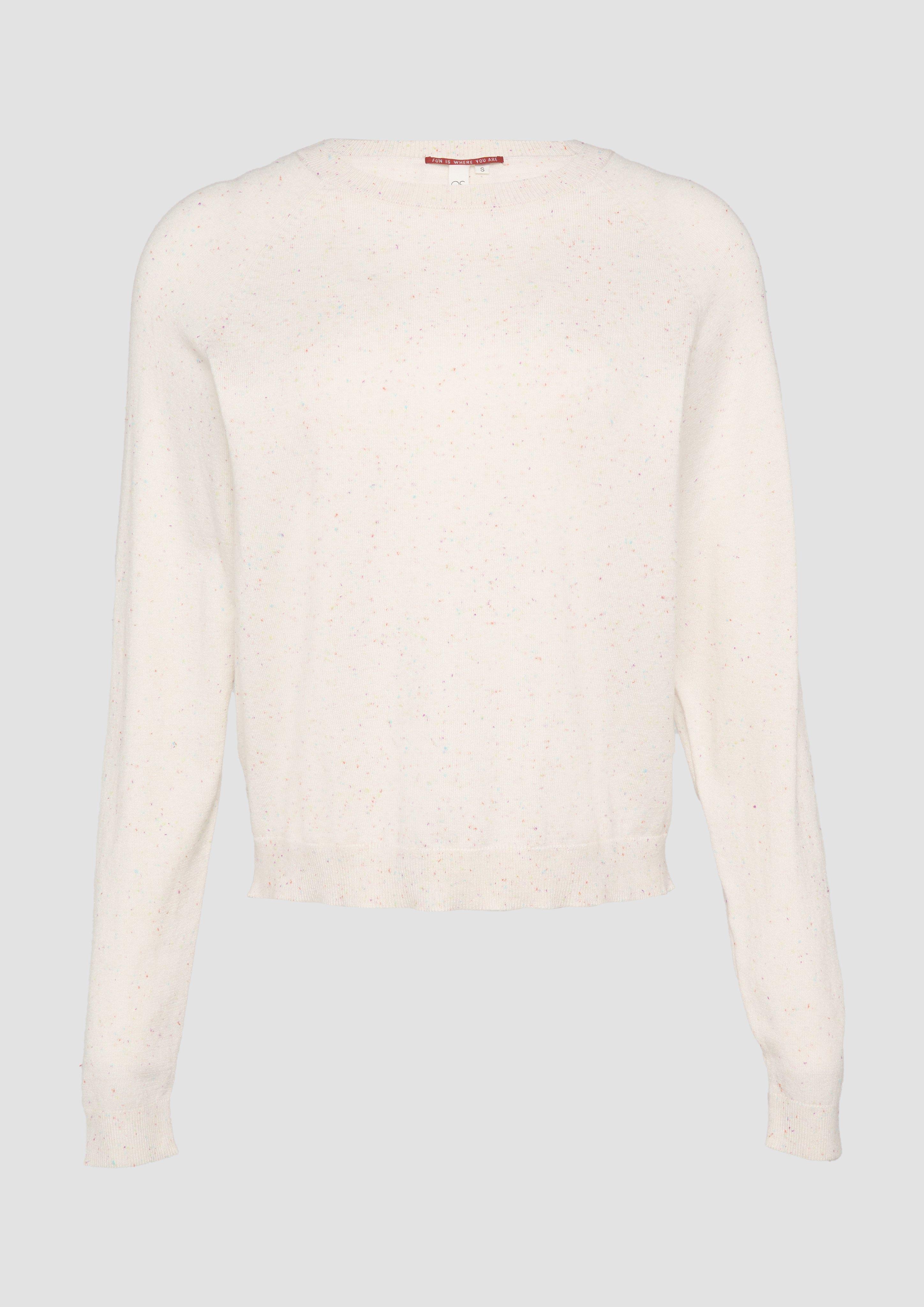 QS - Strickpullover mit Raglan-Ärmeln, Damen, creme