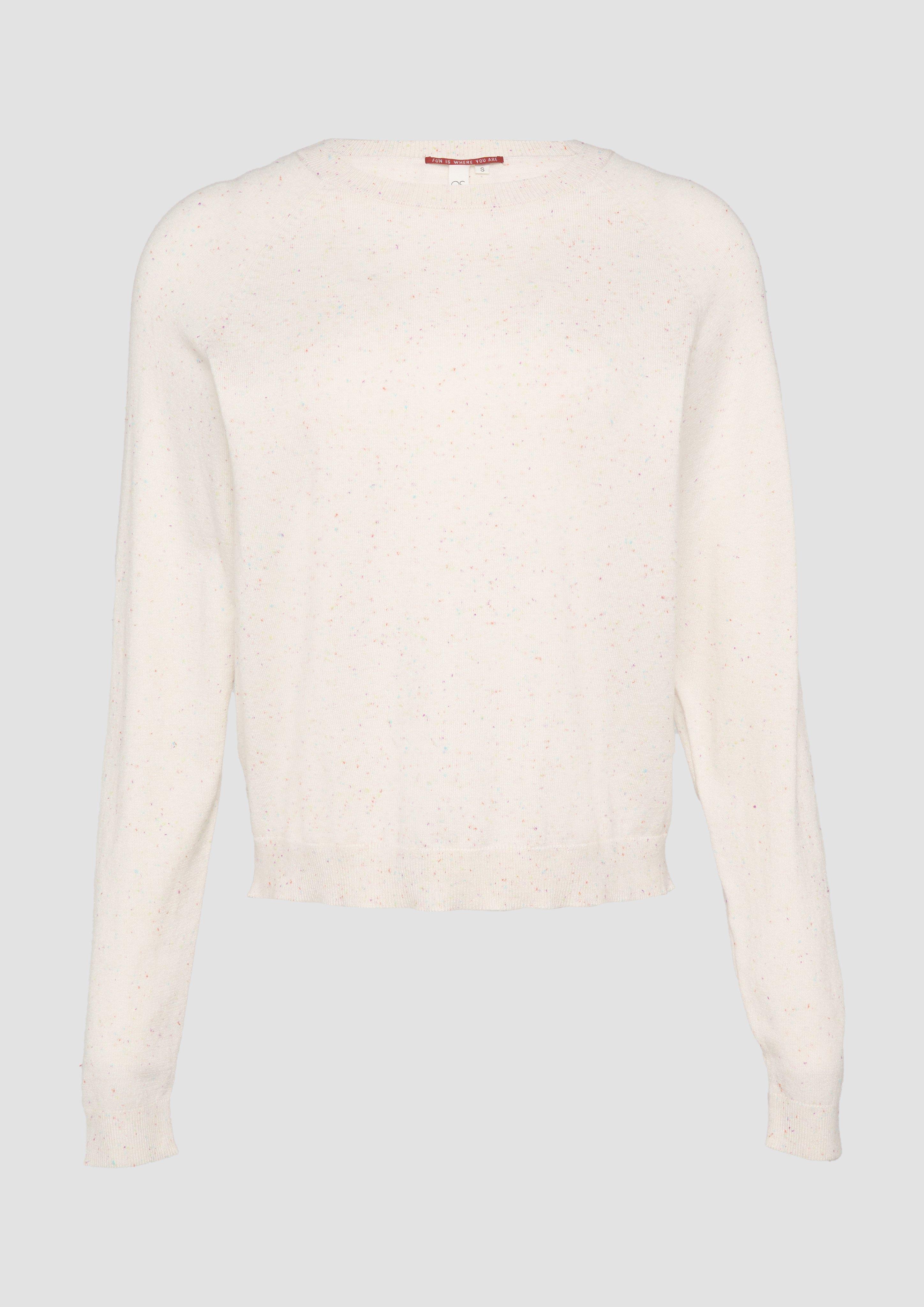 QS - Strickpullover mit Raglan-Ärmeln, Damen, creme