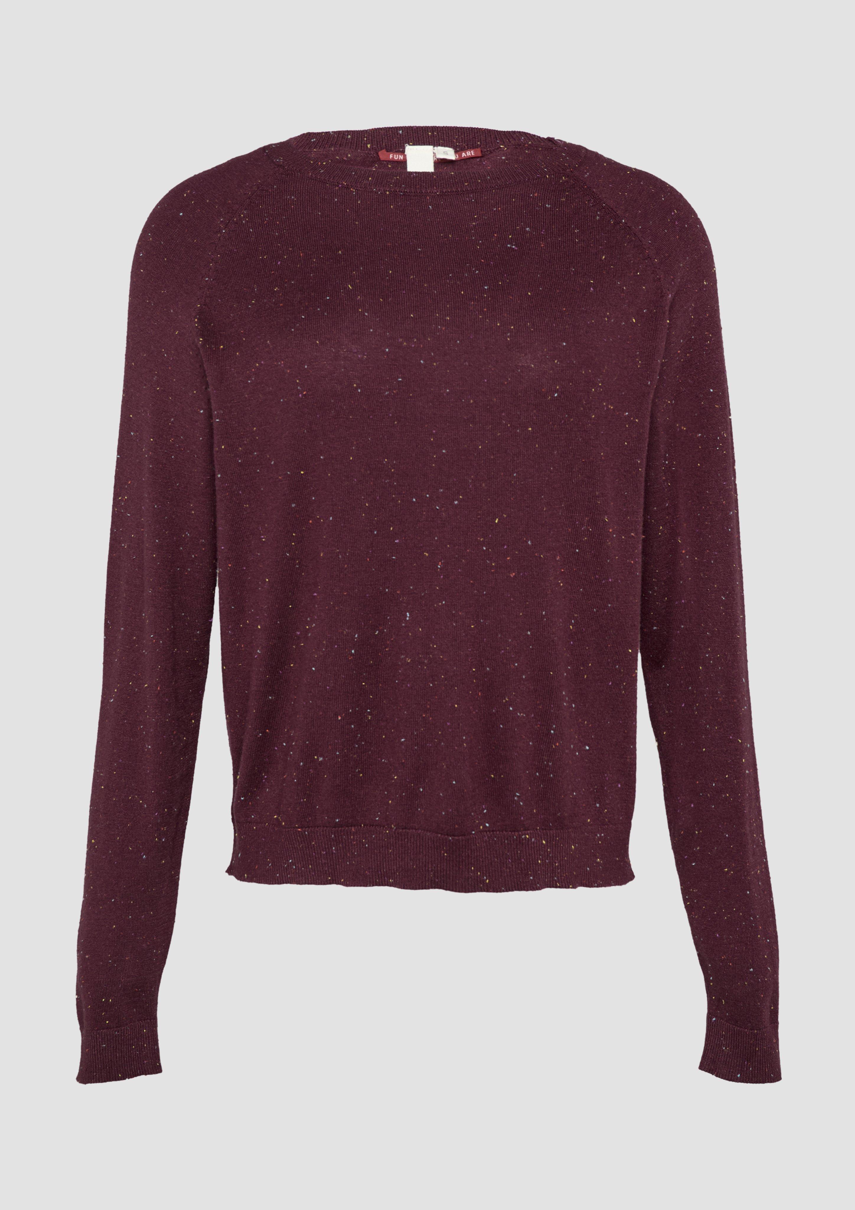 QS - Strickpullover mit Raglan-Ärmeln, Damen, Rosa