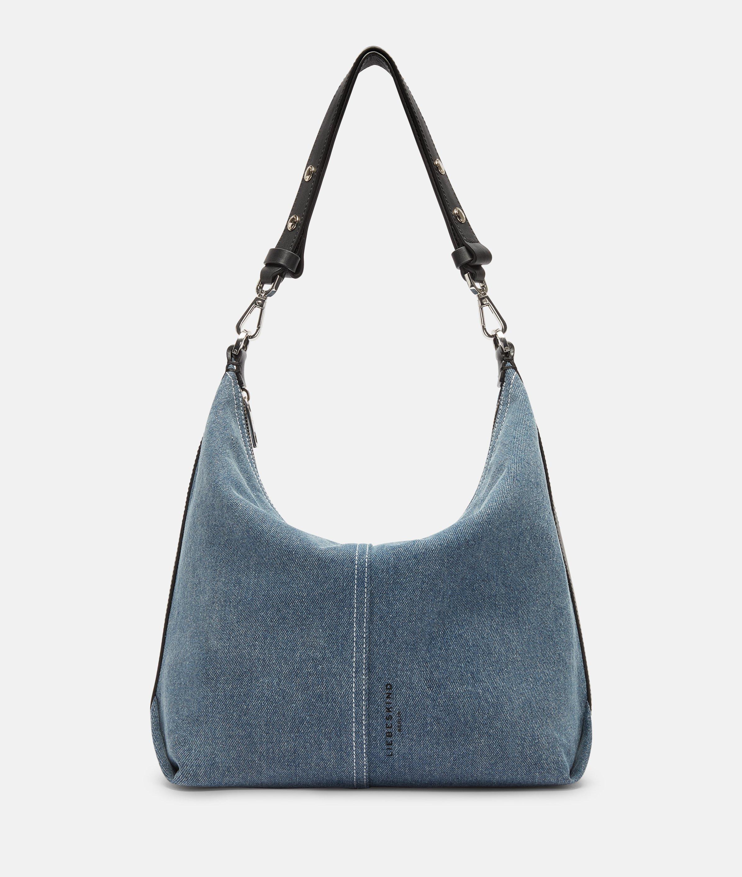 Liebeskind Berlin - Mittelgroße Hobo-Bag aus Denim -  blau