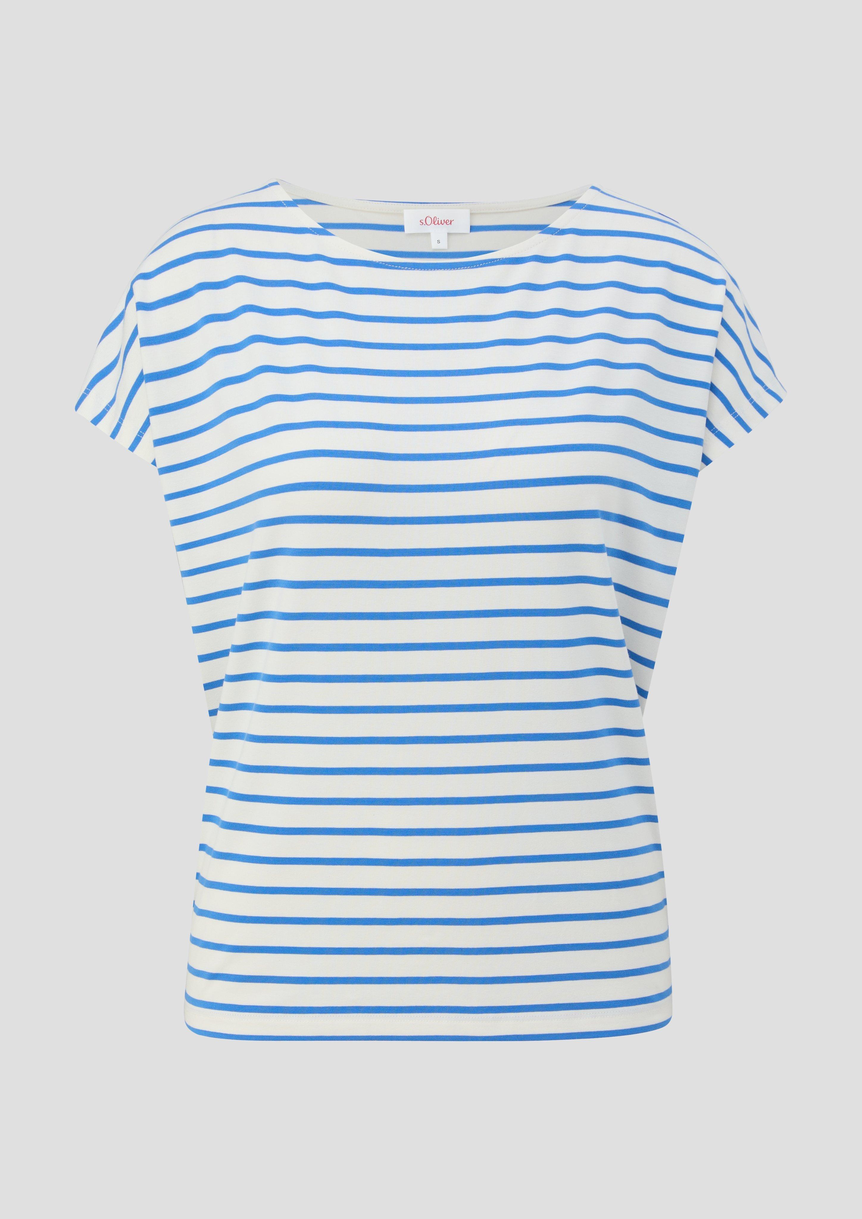 s.Oliver - Gestreiftes T-Shirt, Damen, blau