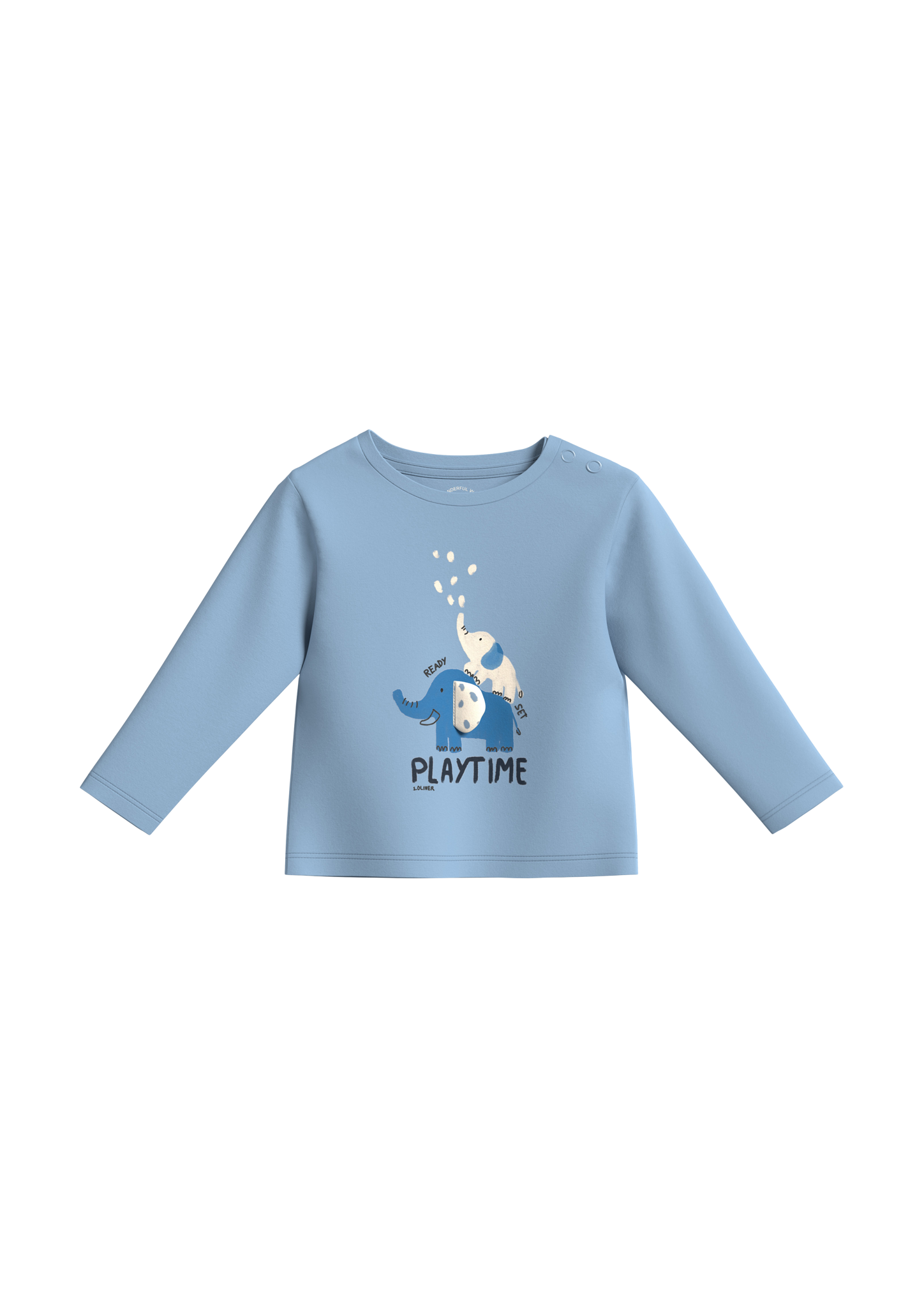 s.Oliver - Longsleeve mit Grafik-Print und Applikation, Babys, blau