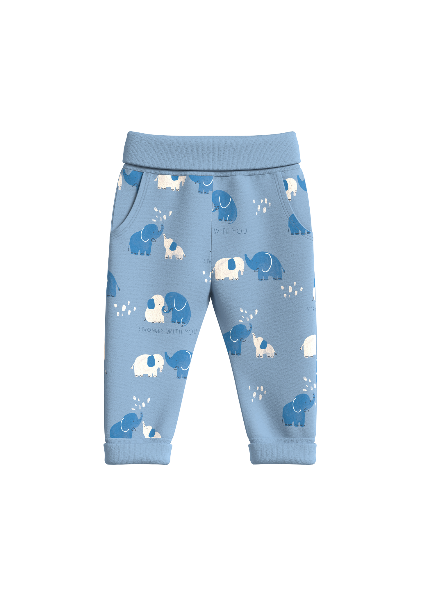 s.Oliver - Leichte Jogginghose mit Rippbündchen und All-over-Print, Babys, blau