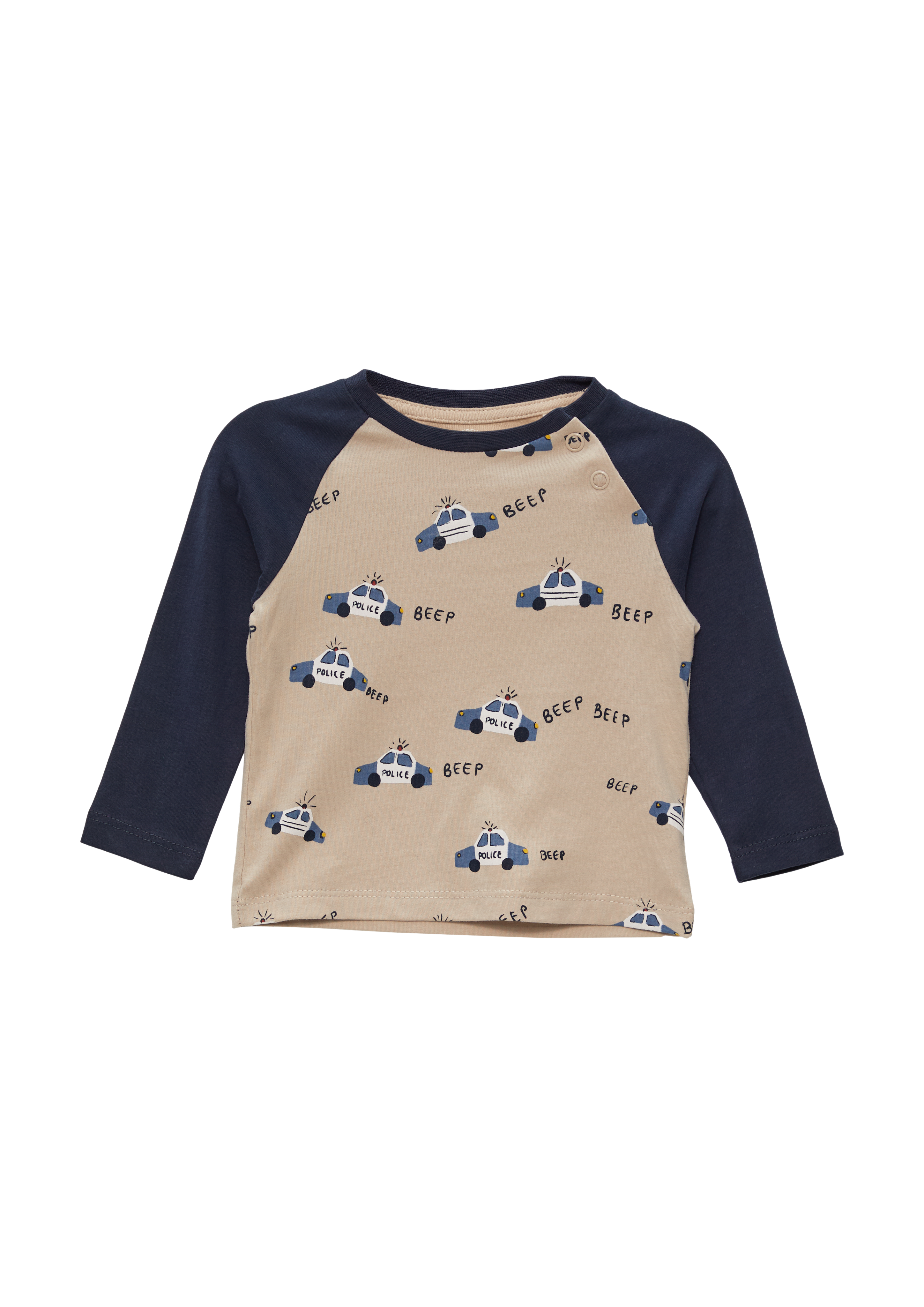 s.Oliver - Langarmshirt mit Motivprint auf der Front, Babys, beige|blau