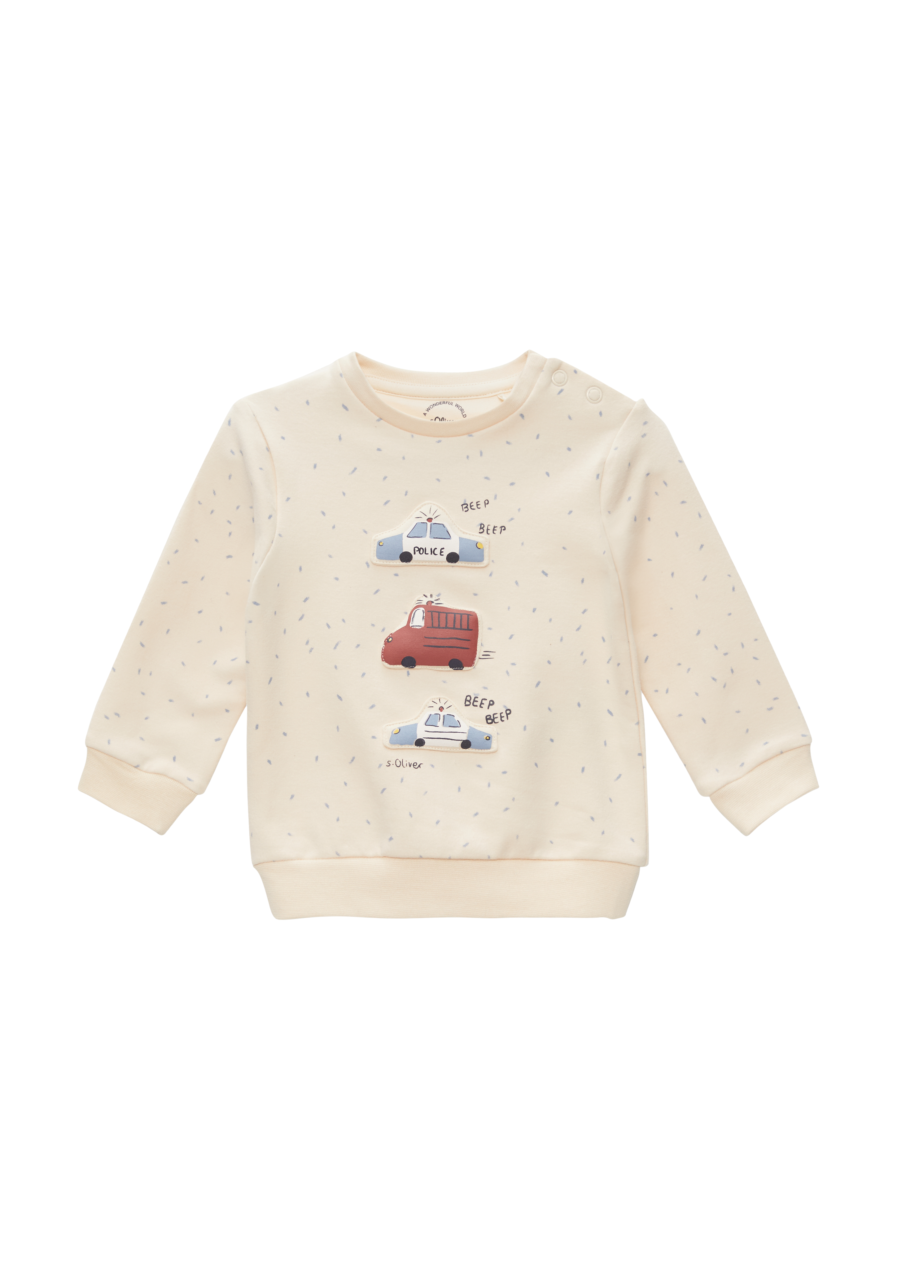 s.Oliver - Sweatshirt mit All-over-Print und wattierten Applikationen, Babys, Beige