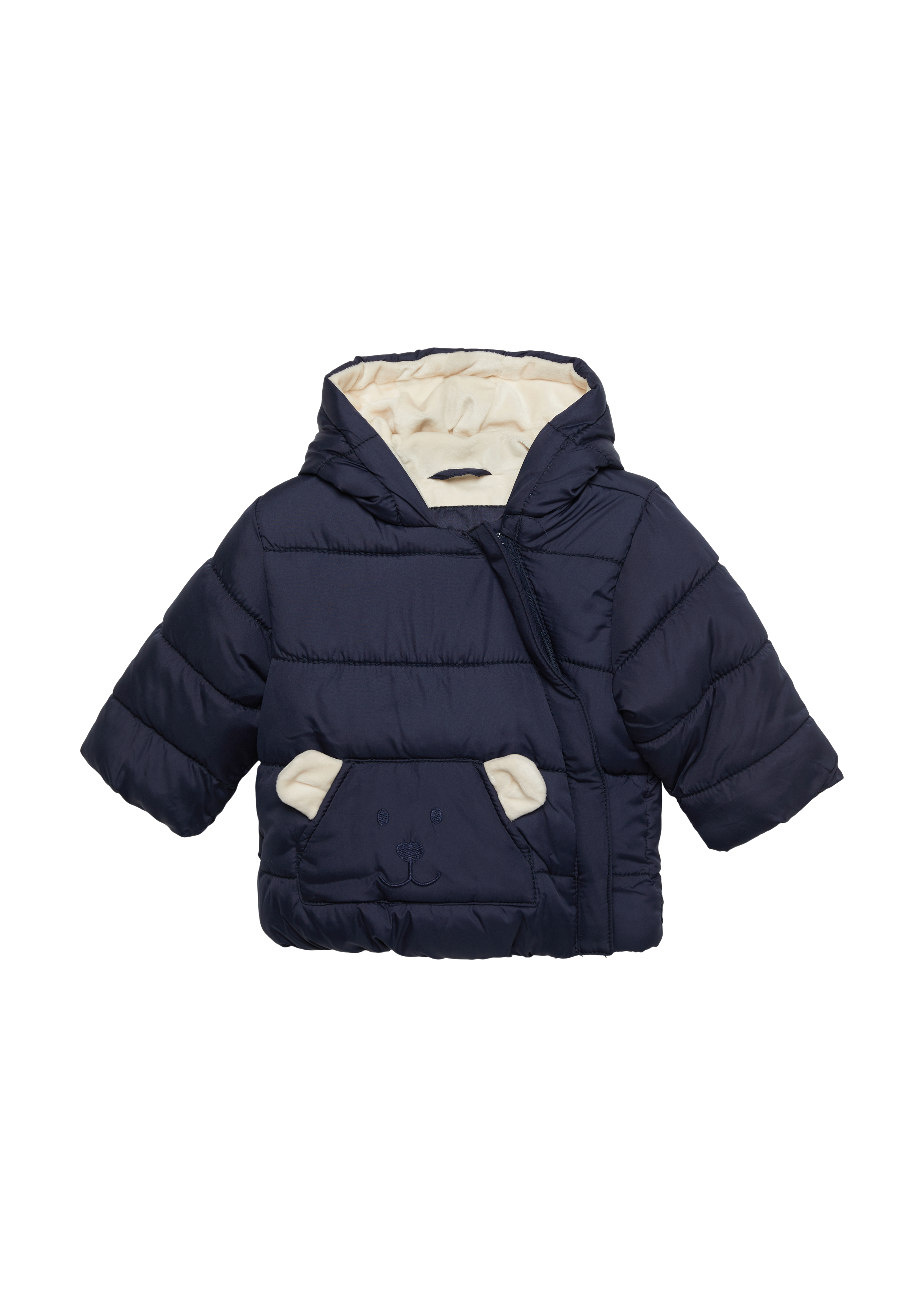 s.Oliver - Wattierte Jacke mit Fleece-Futter und Bären-Motiv, Babys, blau