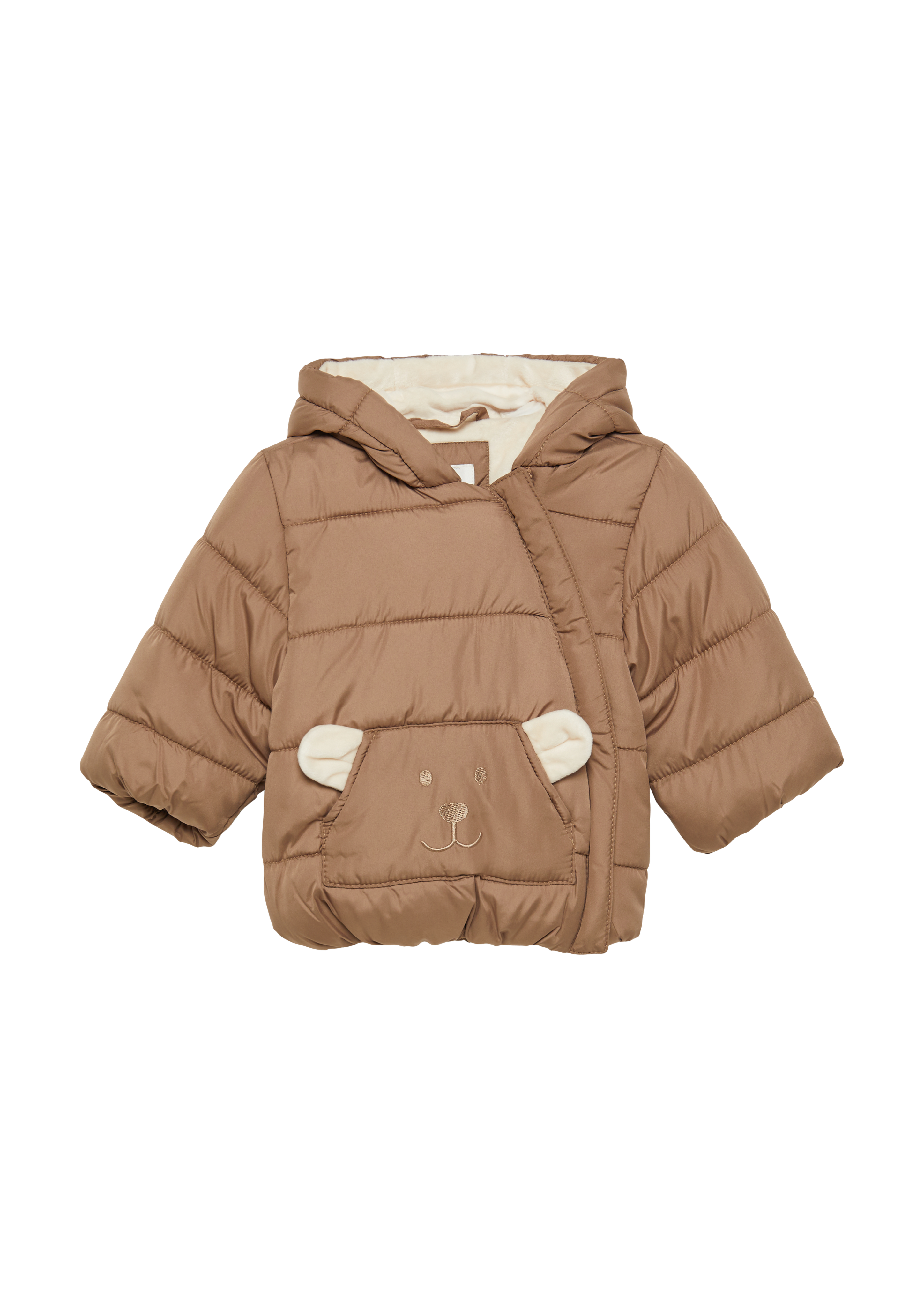 s.Oliver - Wattierte Jacke mit Fleece-Futter und Bären-Motiv, Babys, braun