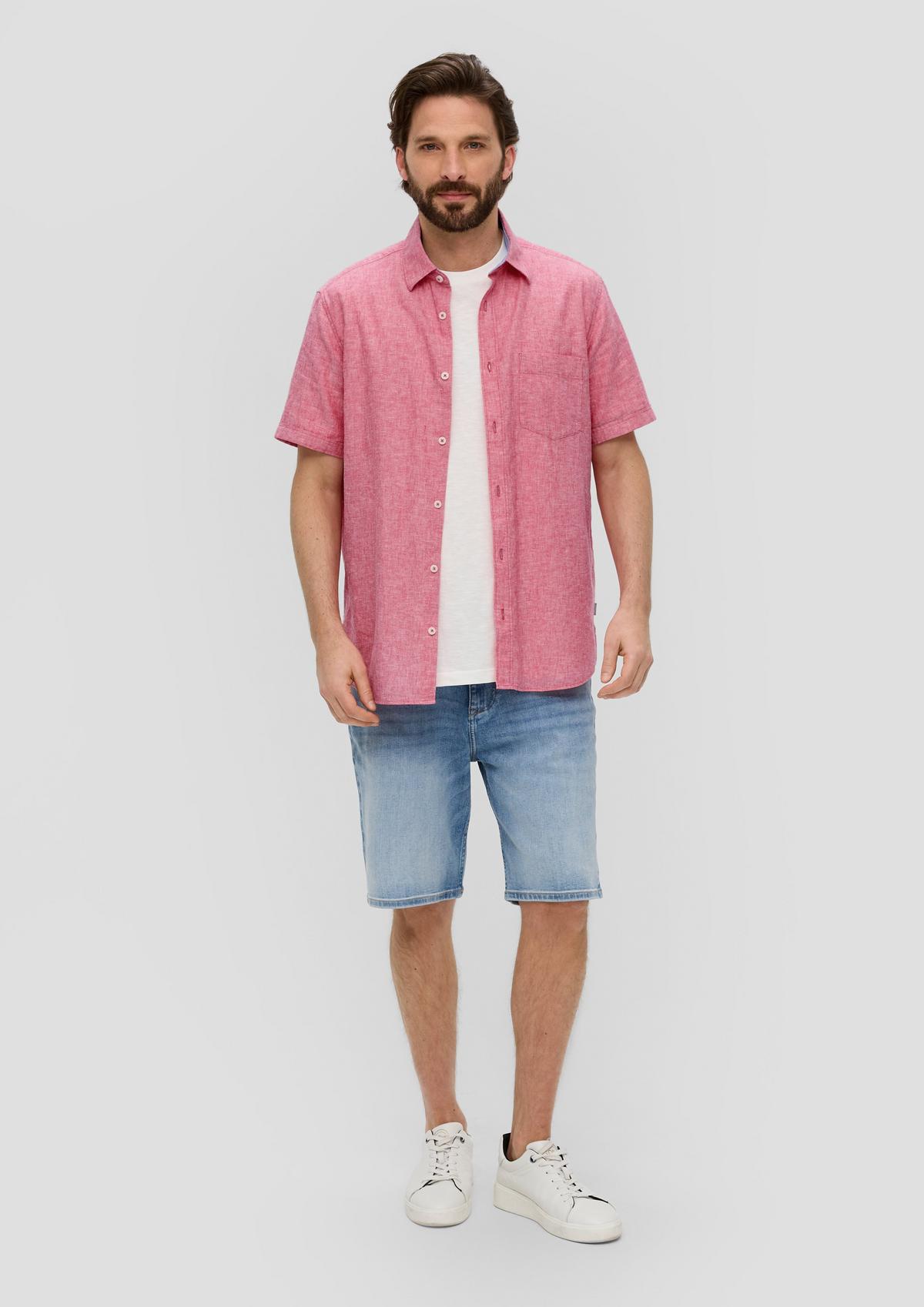 s.Oliver Regular fit: short sleeve shirt in a linen/cotton blend