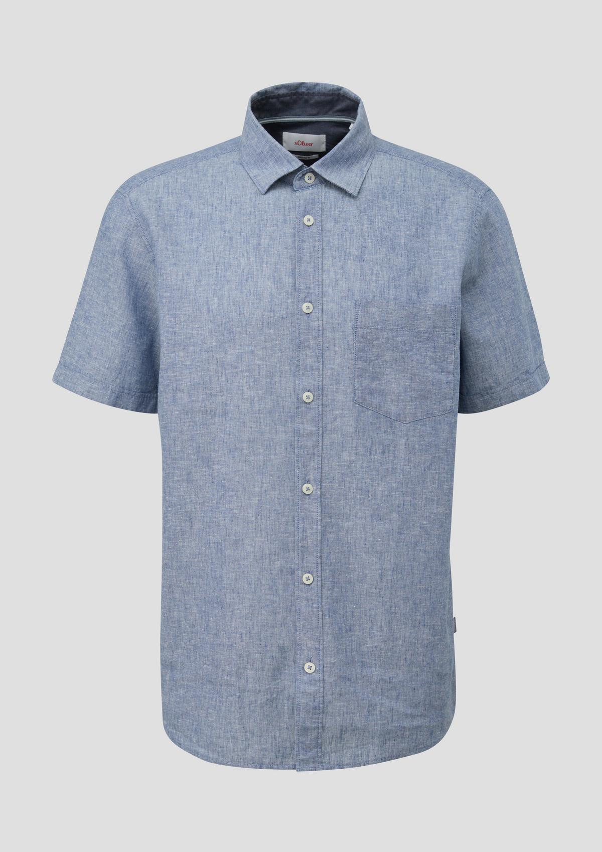 s.Oliver Regular : chemise à manches courtes en mélange de coton et de lin