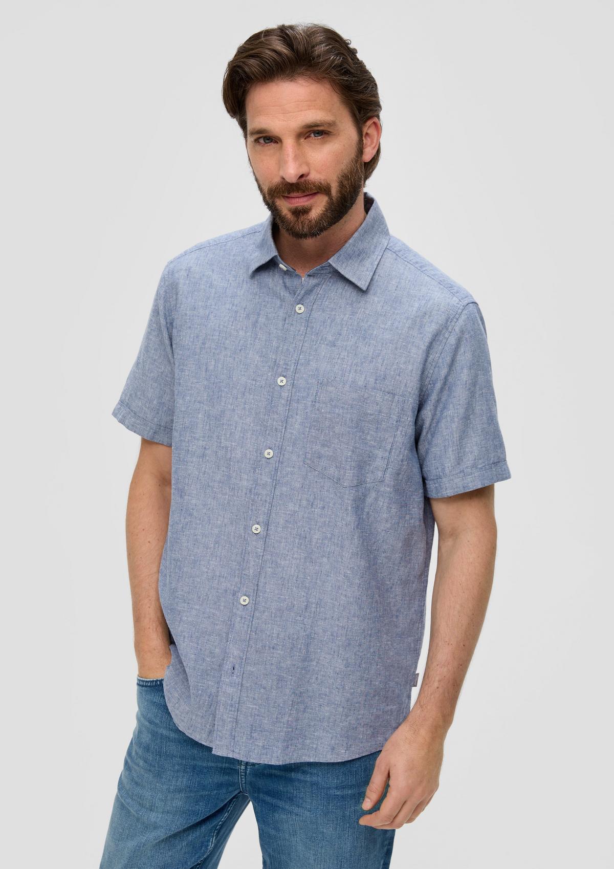 s.Oliver Regular : chemise à manches courtes en mélange de coton et de lin