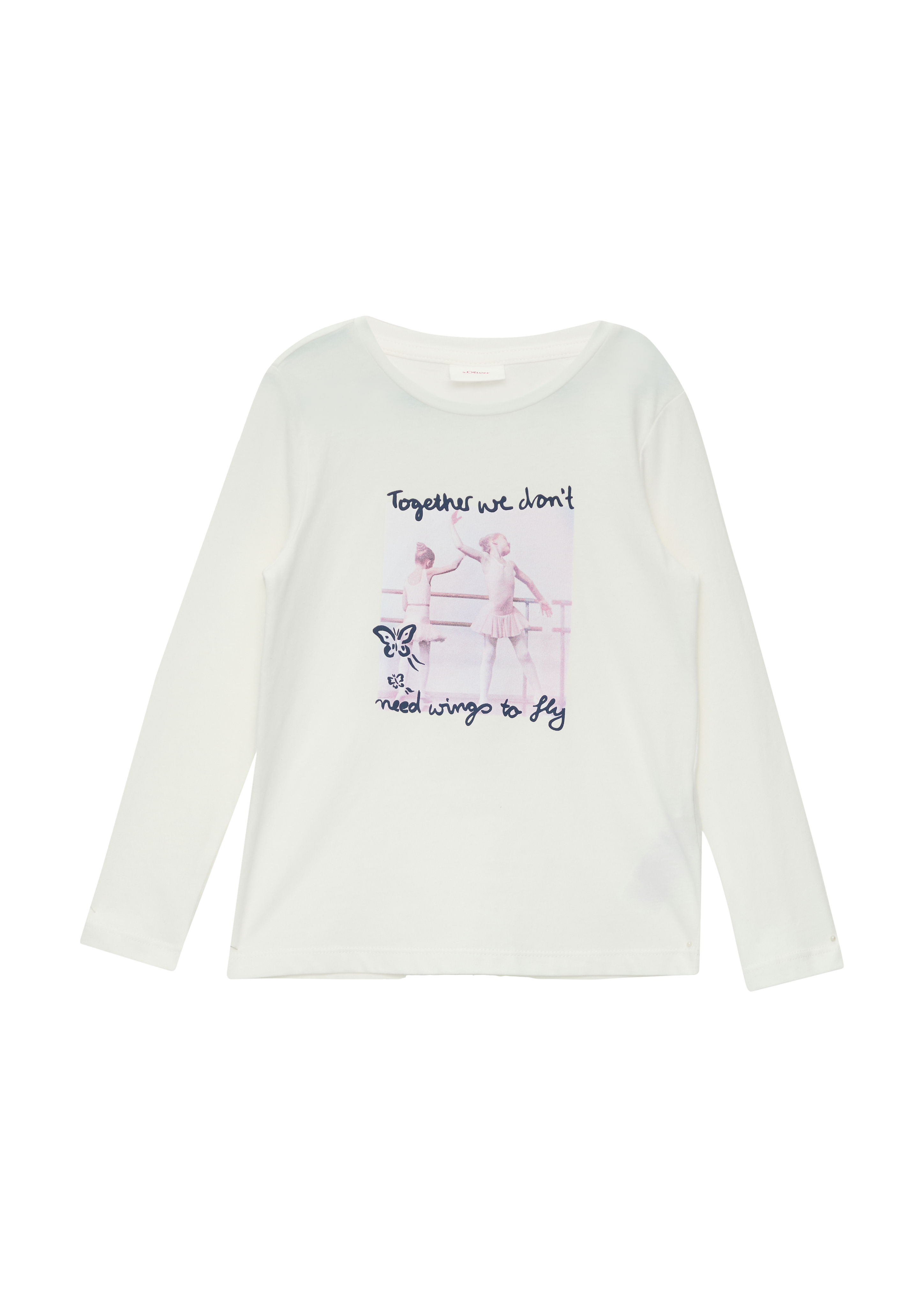 s.Oliver - Langarmshirt aus Baumwolle mit Fotoprint, Kinder, creme|weiß