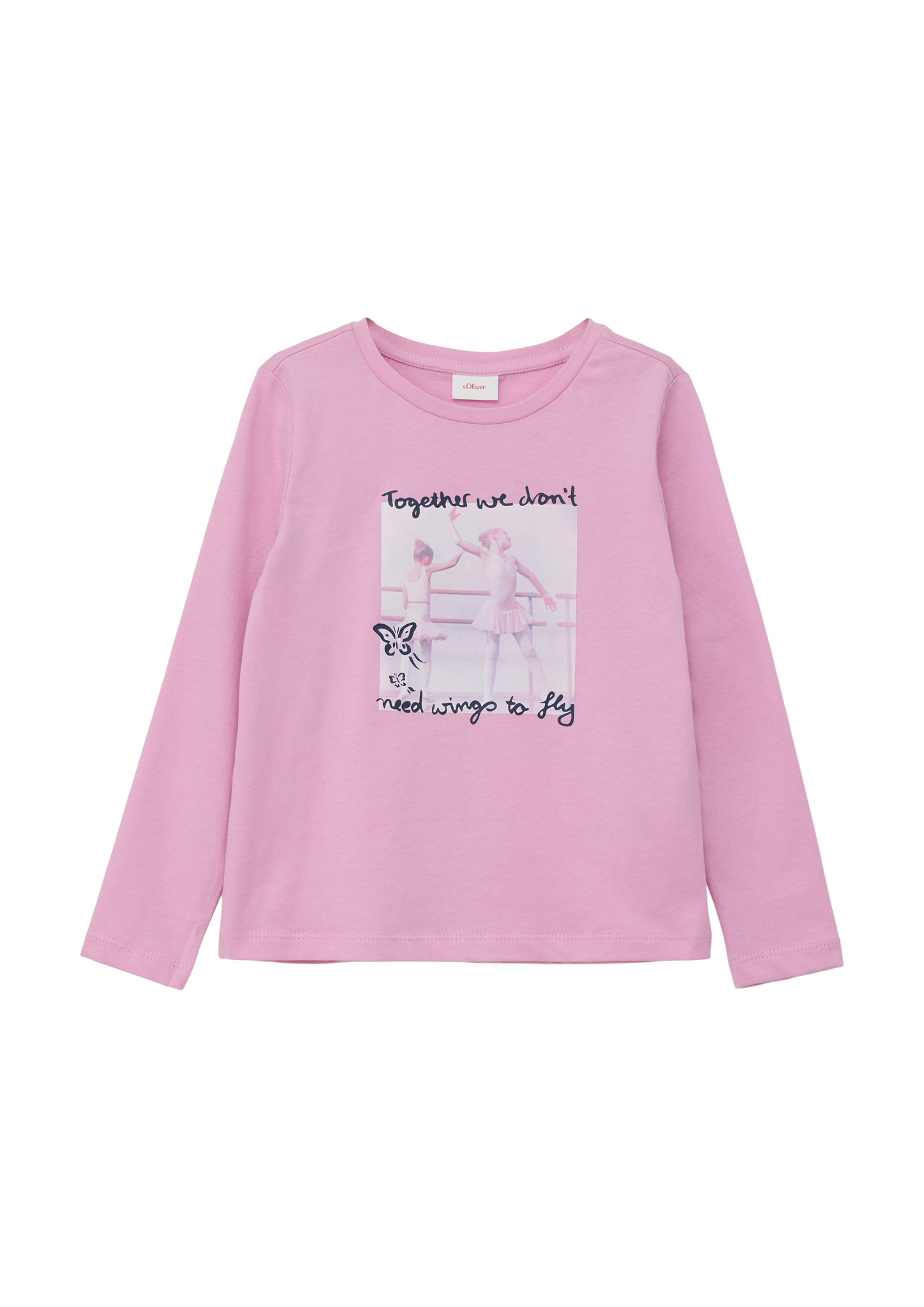 s.Oliver - Langarmshirt aus Baumwolle mit Fotoprint, Kinder, Rosa