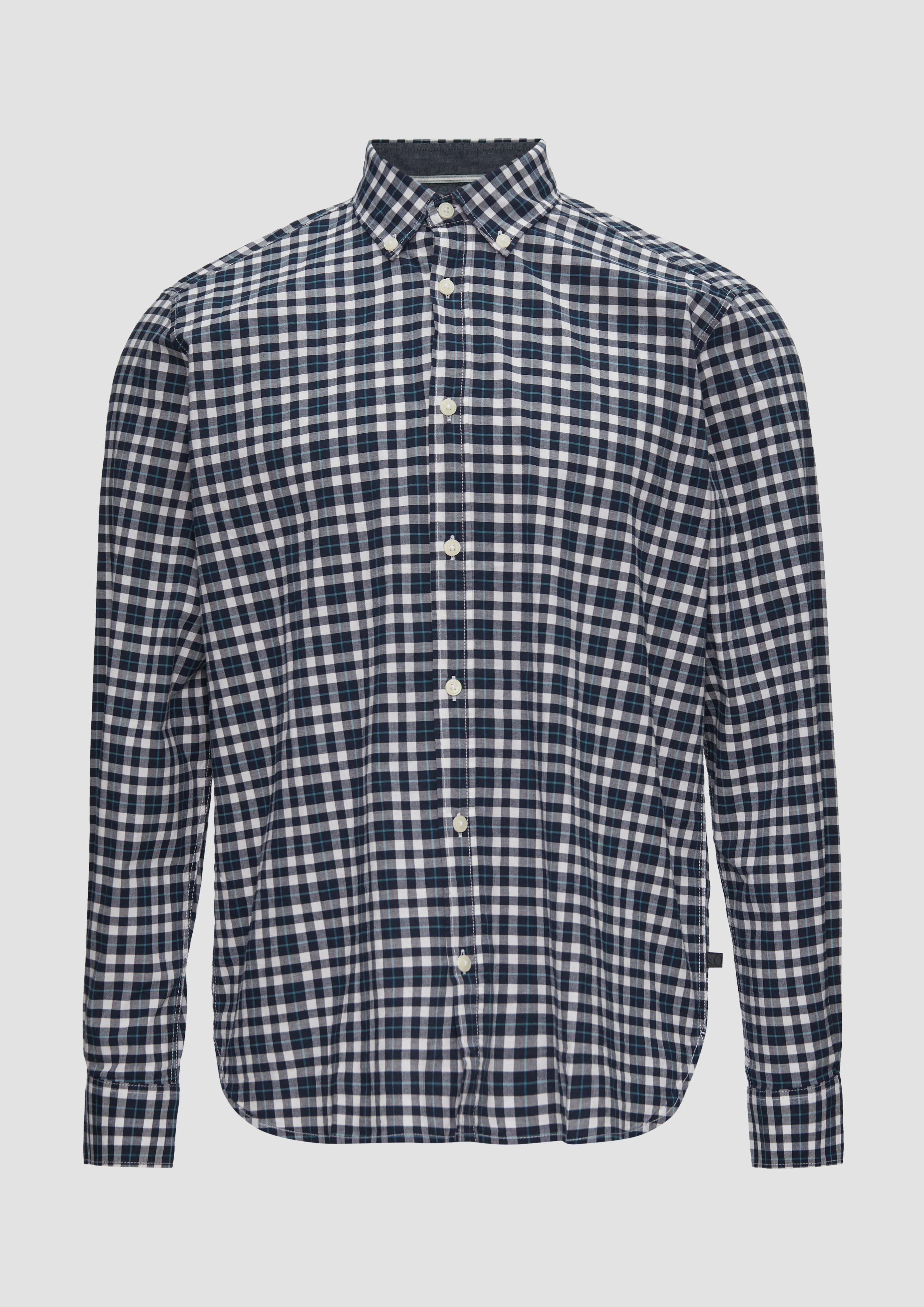 s.Oliver - Regular Fit: Kariertes Hemd mit Button-Down-Kragen, Herren, weiß