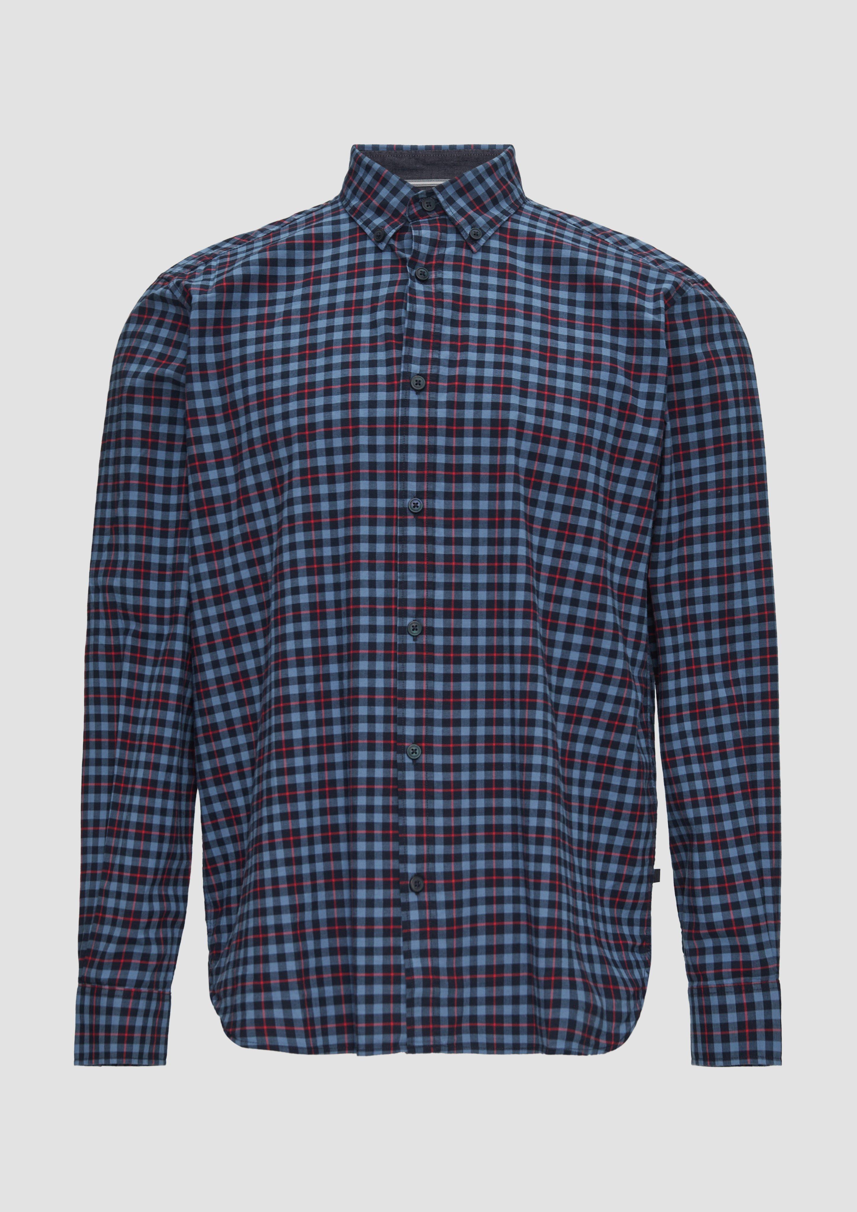 s.Oliver - Regular Fit: Kariertes Hemd mit Button-Down-Kragen, Herren, blau