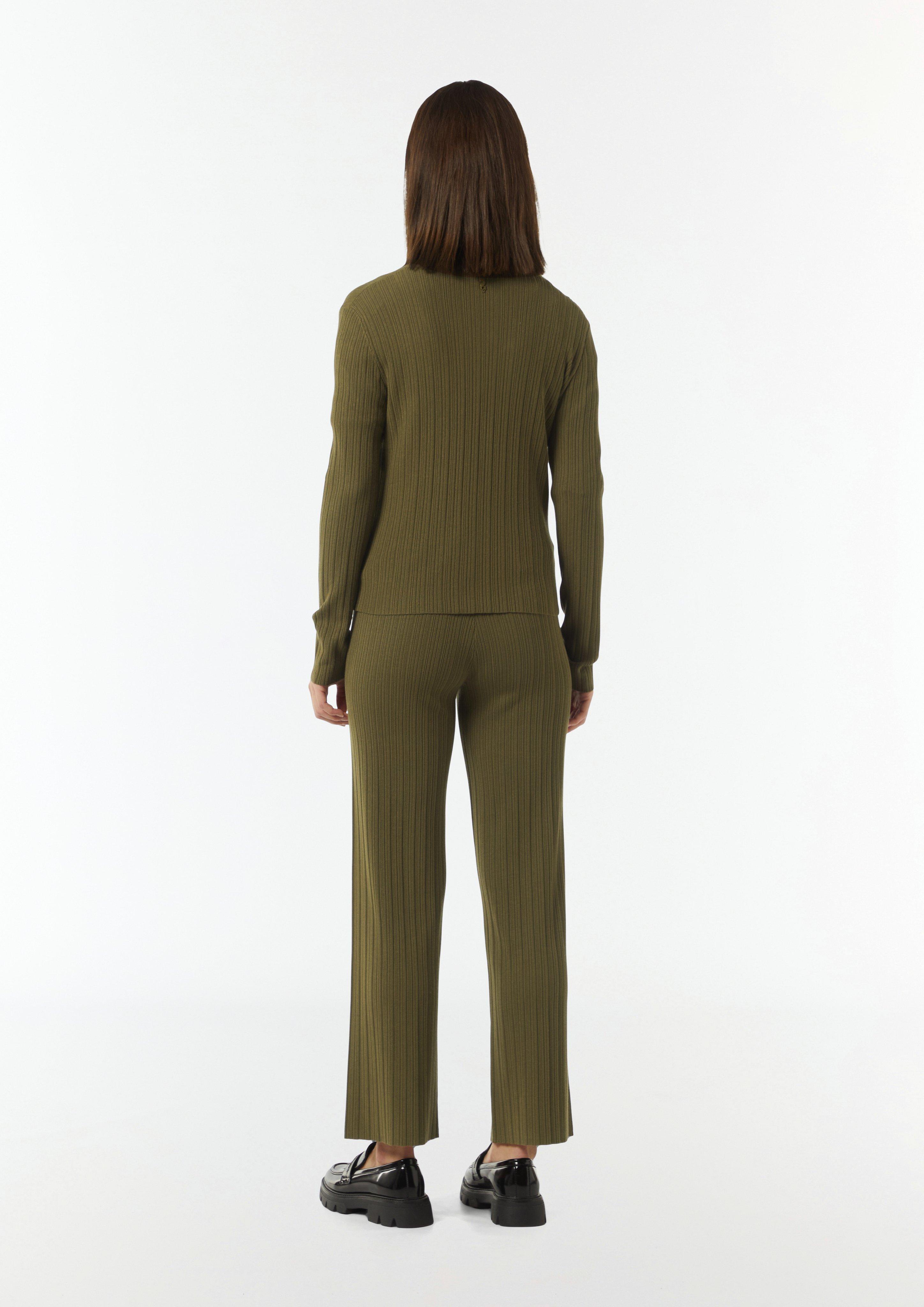 Ribbed cardigan in a slim fit - guacamole | Comma Ribbed cardigan in a slim fit - guacamole | Comma