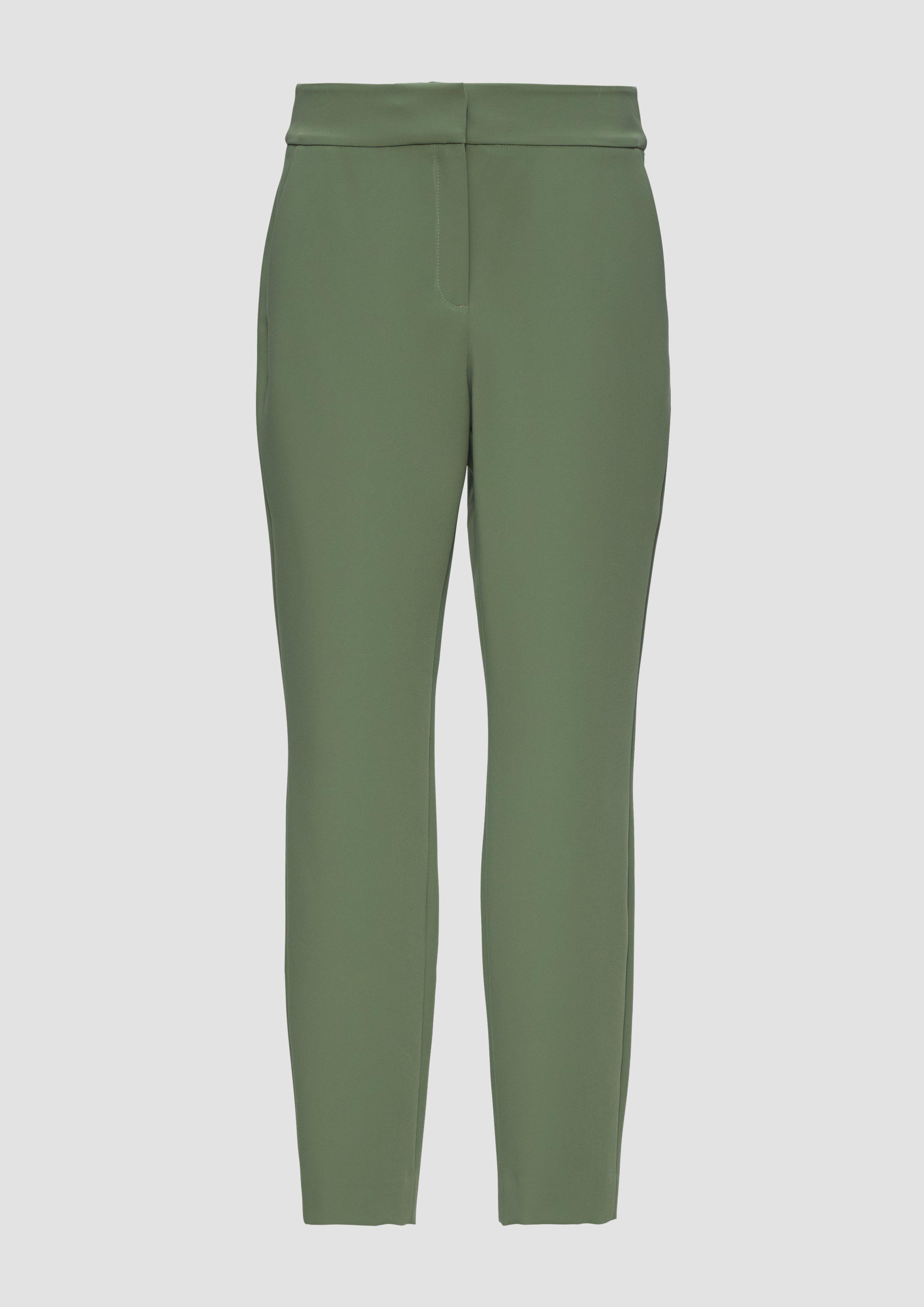 s.Oliver - Slim: Cigarette Pants in Ankle-Länge aus Twill, Damen, Grün