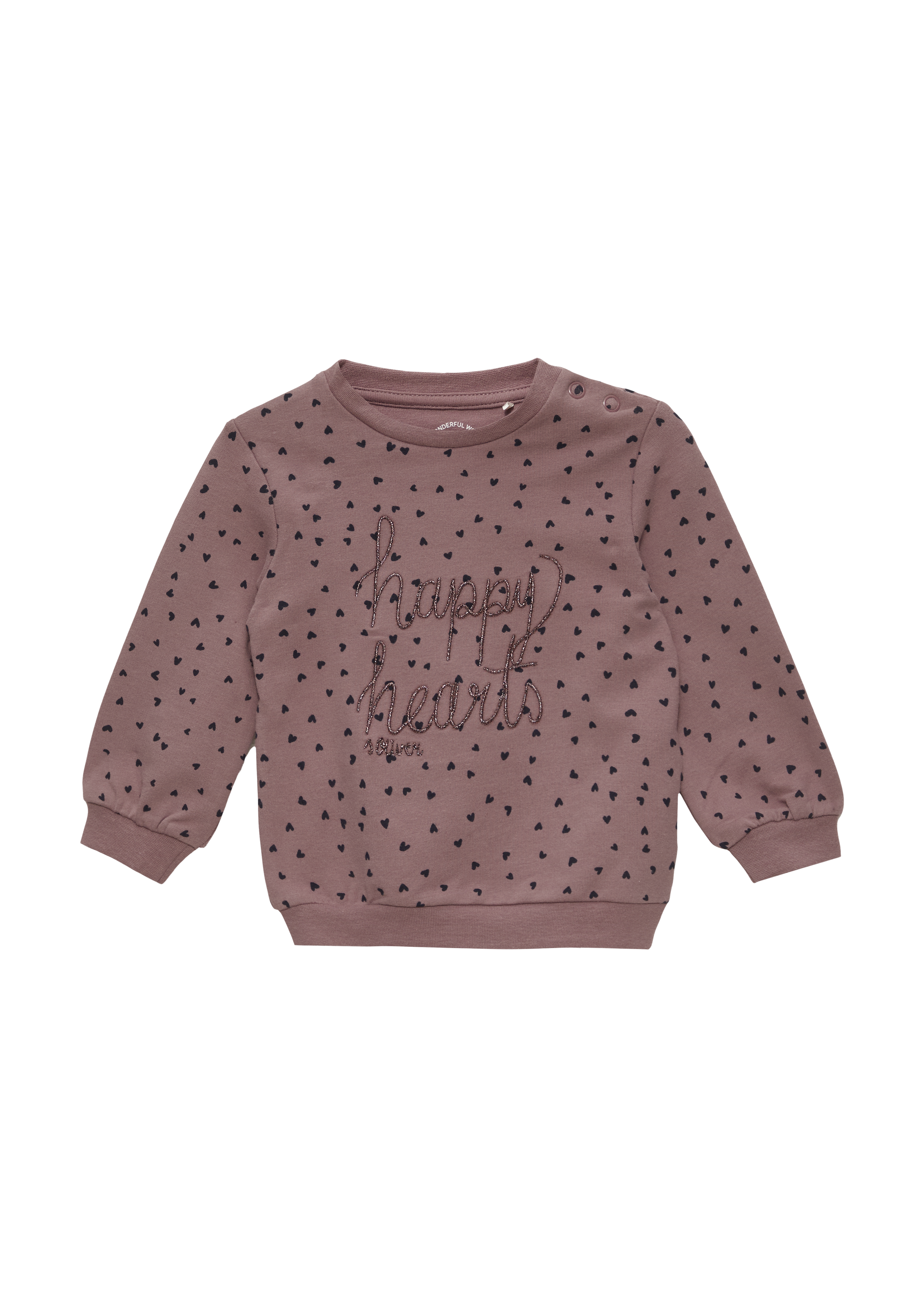 s.Oliver - Sweatshirt mit All-over-Print und Glitzer-Stickerei, Babys, lila