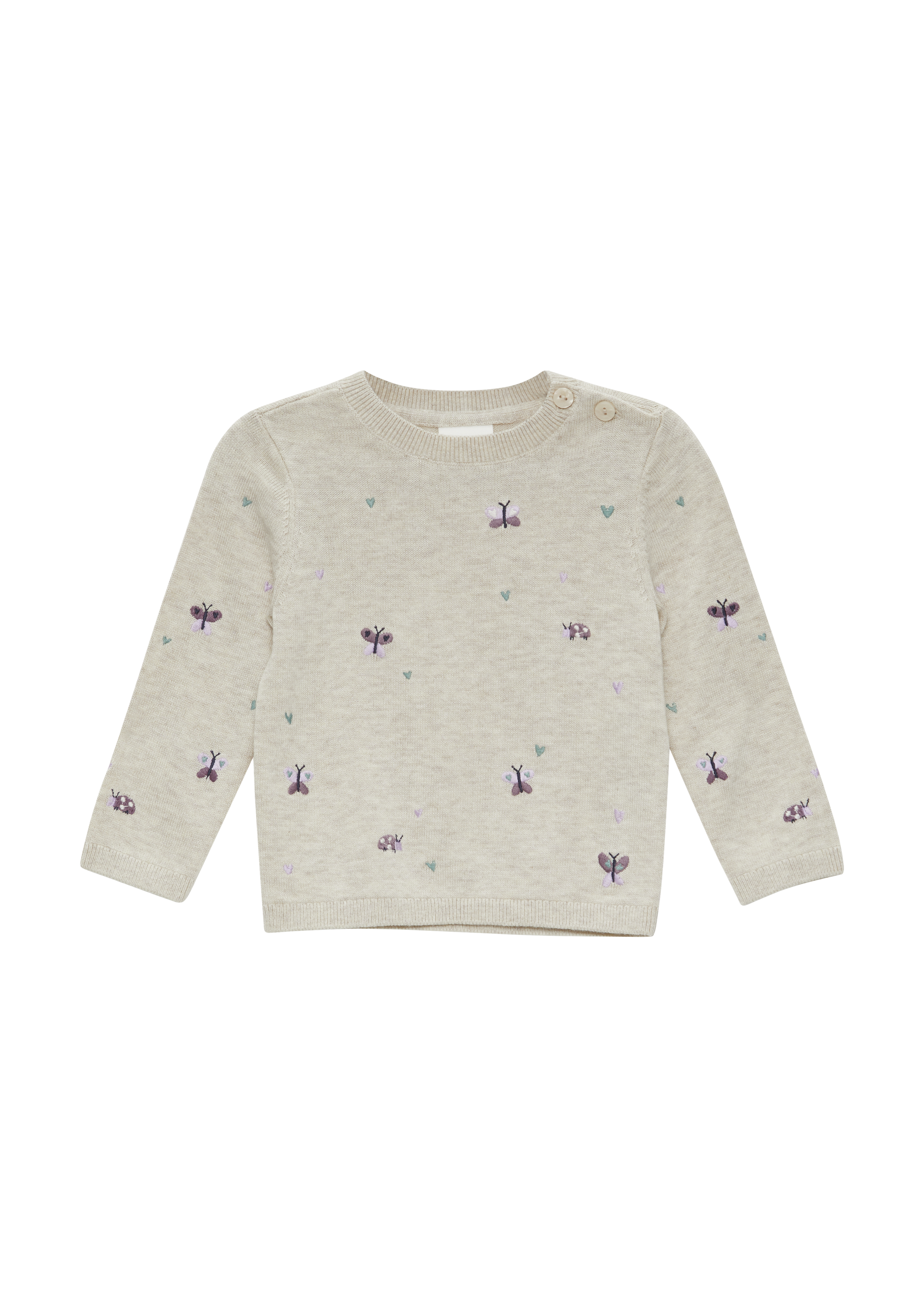 s.Oliver - Strickpullover mit Stickerei, Babys, Beige