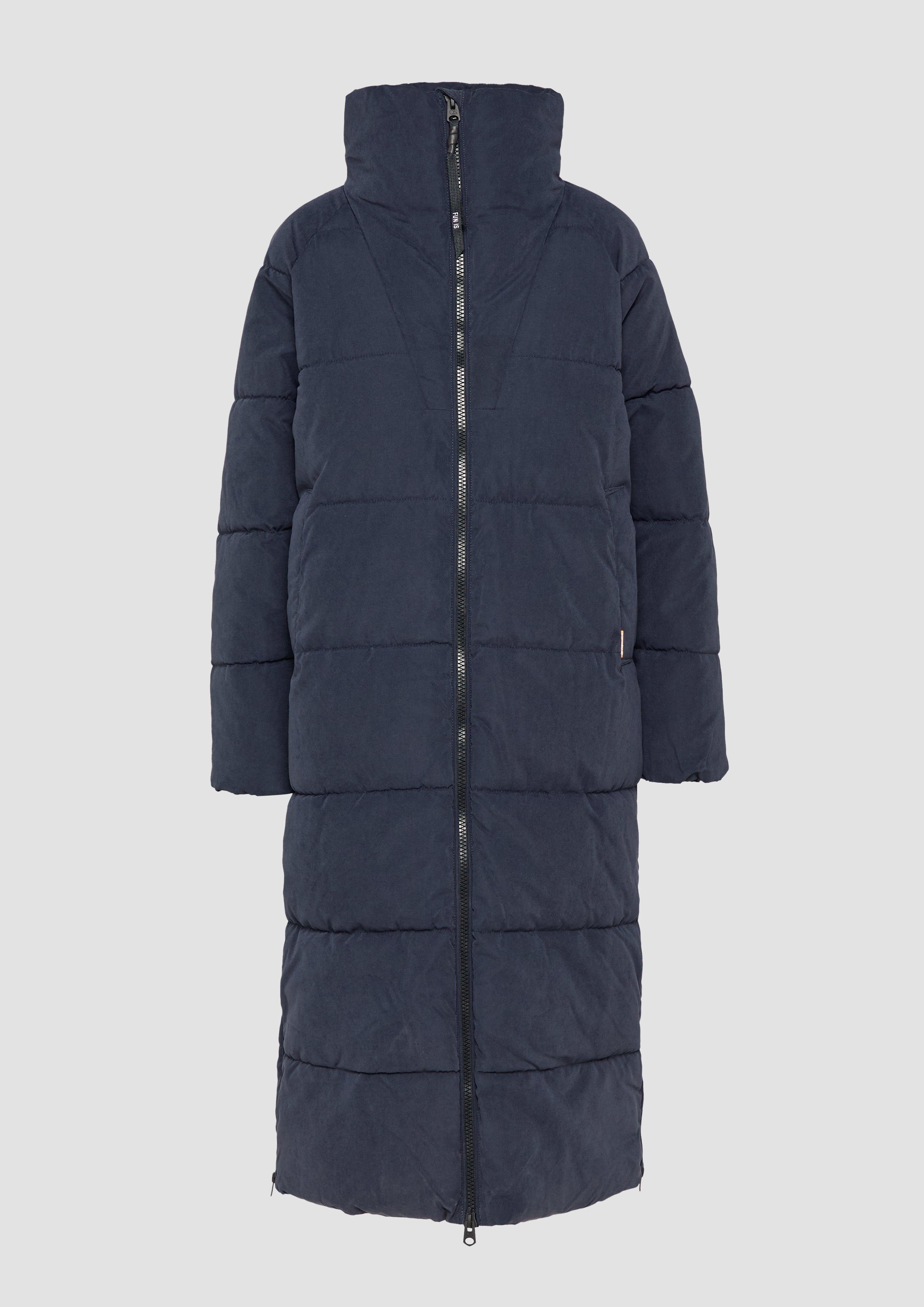 Thumbnail - QS - Langer wattierter Mantel, Damen, blau