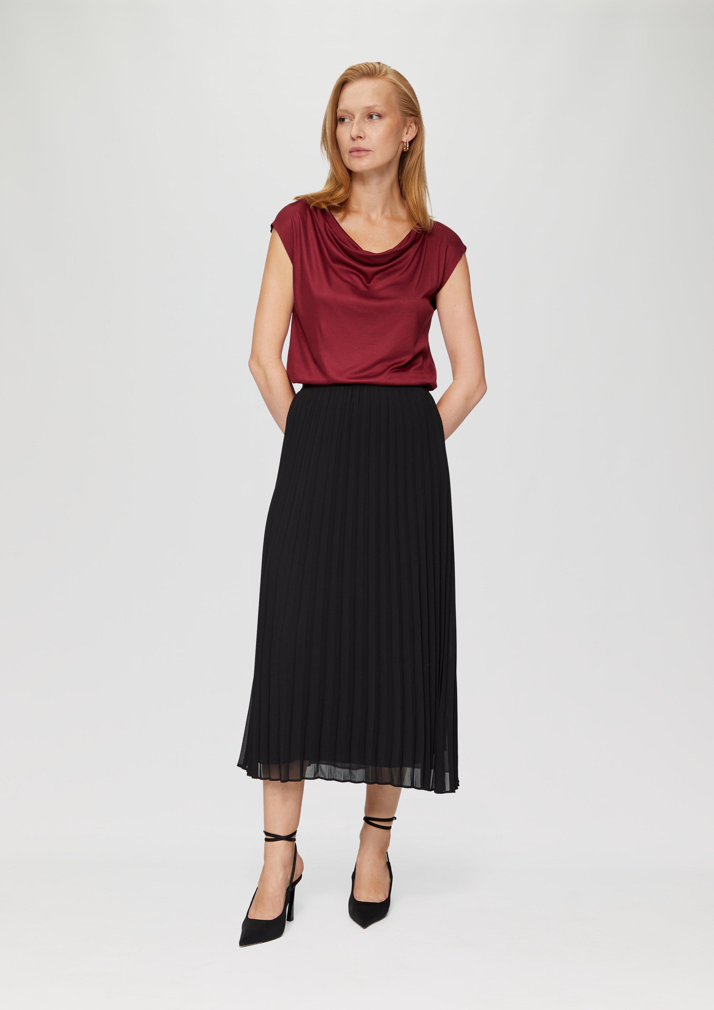 Pleated skirt elastic waistband best sale