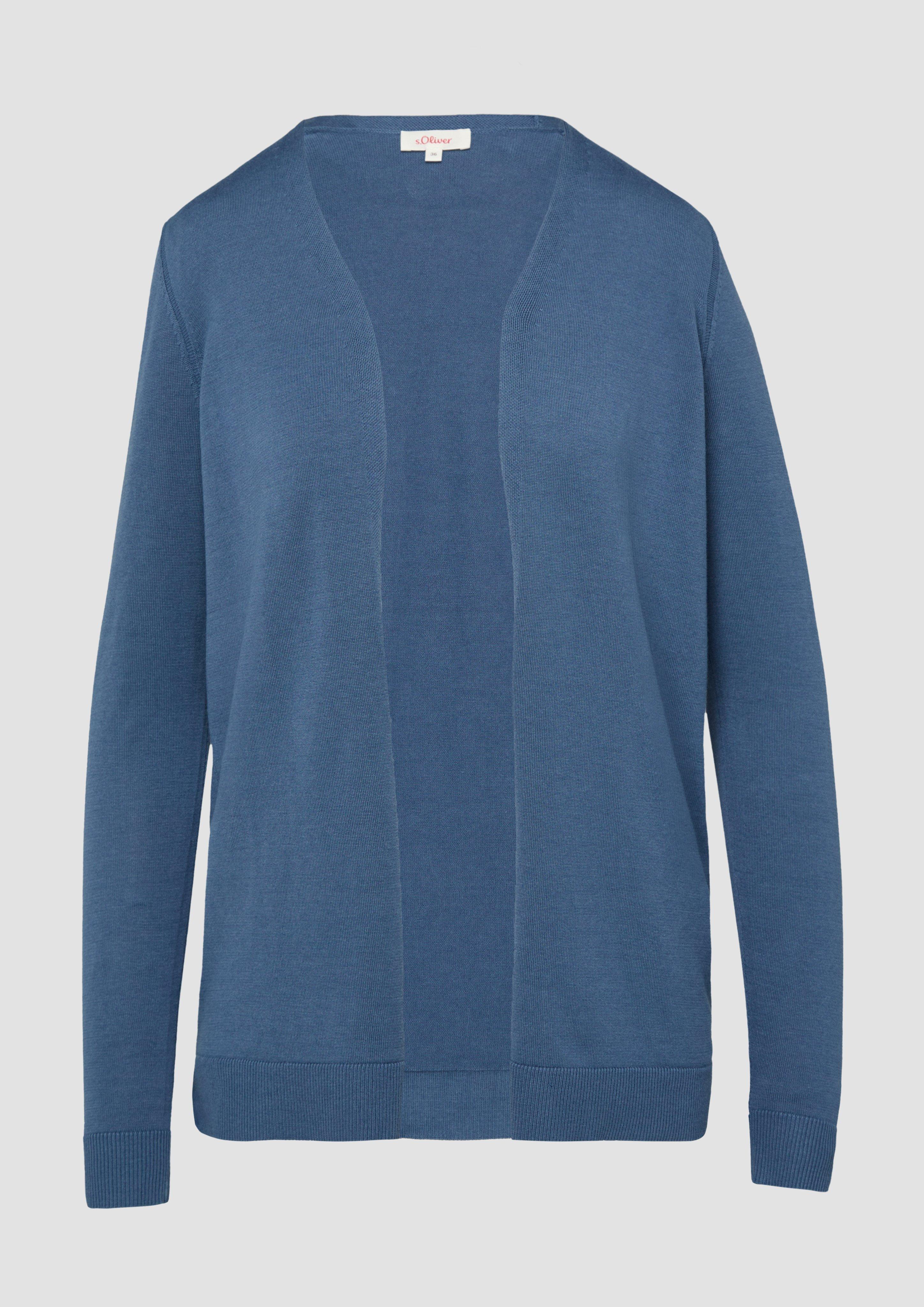 s.Oliver - Cardigan aus Baumwollmix, Damen, blau