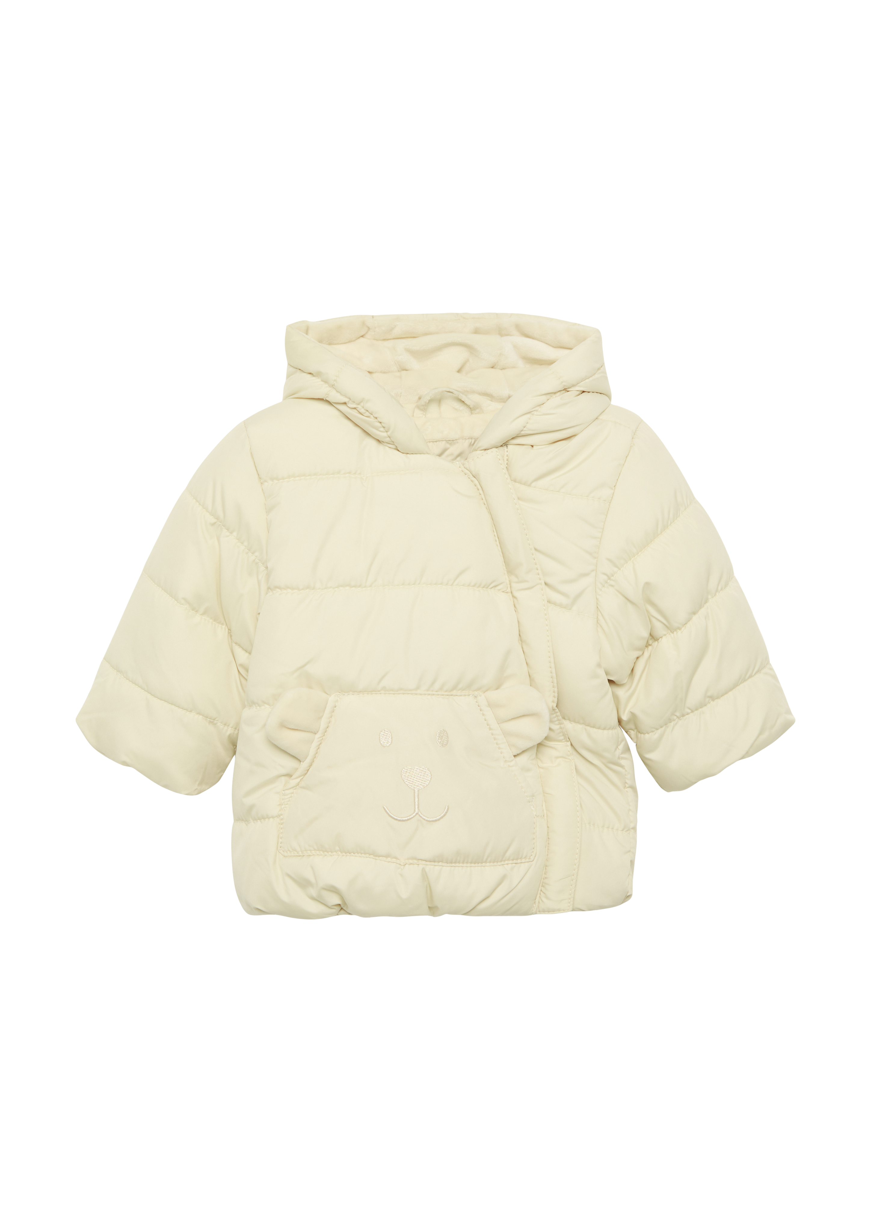 s.Oliver - Wattierte Jacke mit Fleece-Futter und Bären-Motiv, Babys, Beige