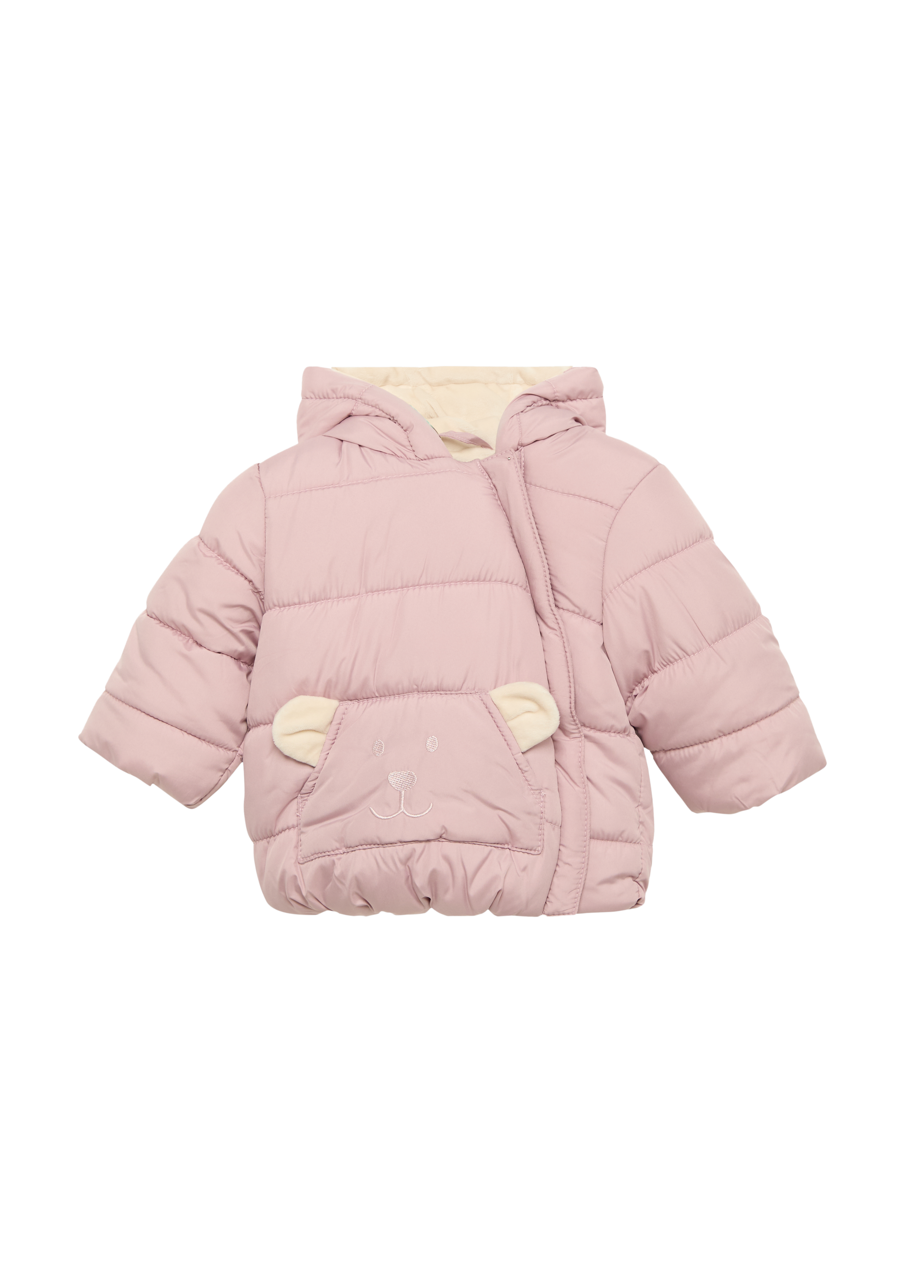 Thumbnail - s.Oliver - Wattierte Jacke mit Fleece-Futter und Bären-Motiv, Babys, Rosa