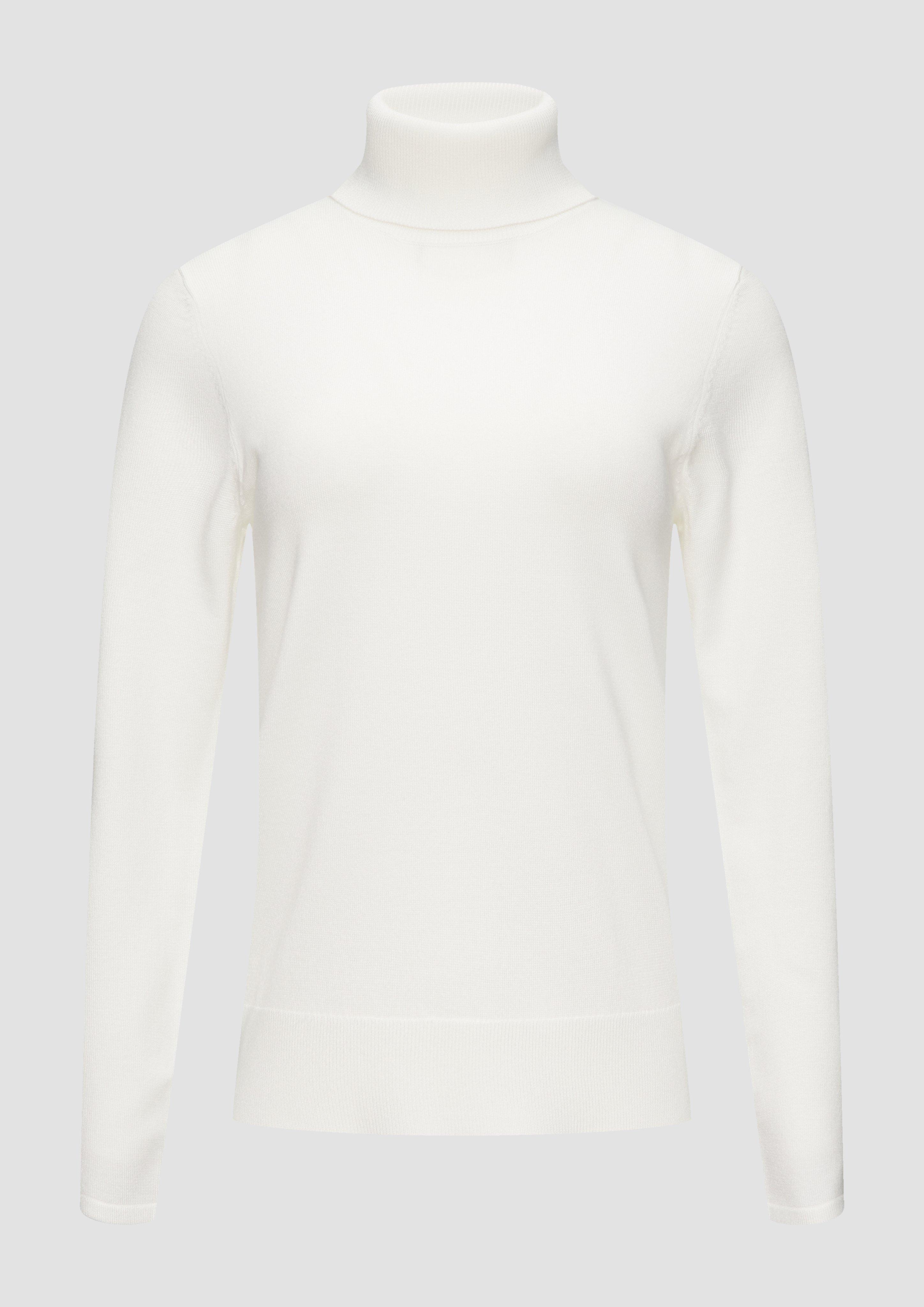 s.Oliver - Feiner Rollkragenpullover mit Ajour-Details, Damen, creme