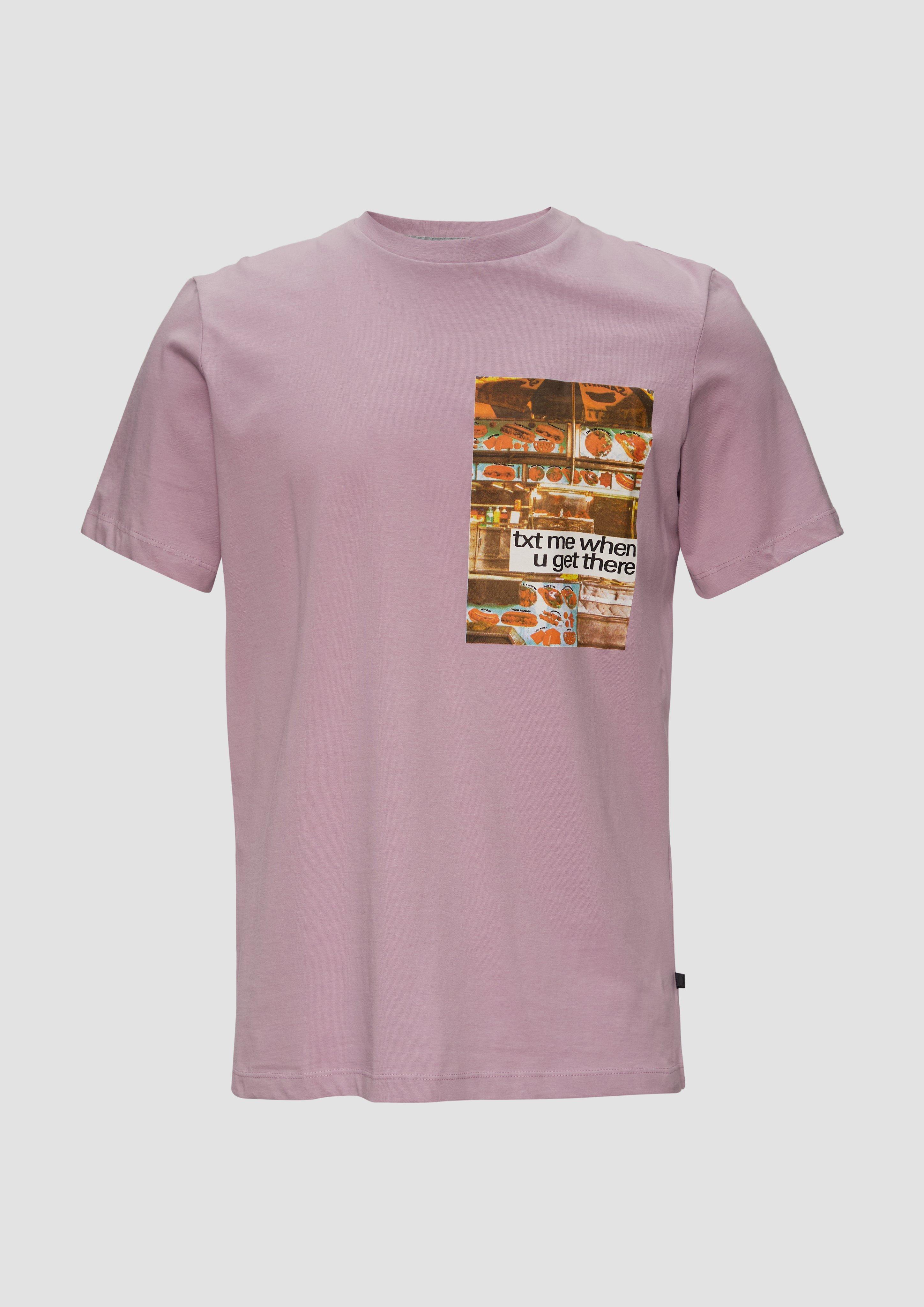 s.Oliver - T-Shirt mit Fotoprint, Herren, lila