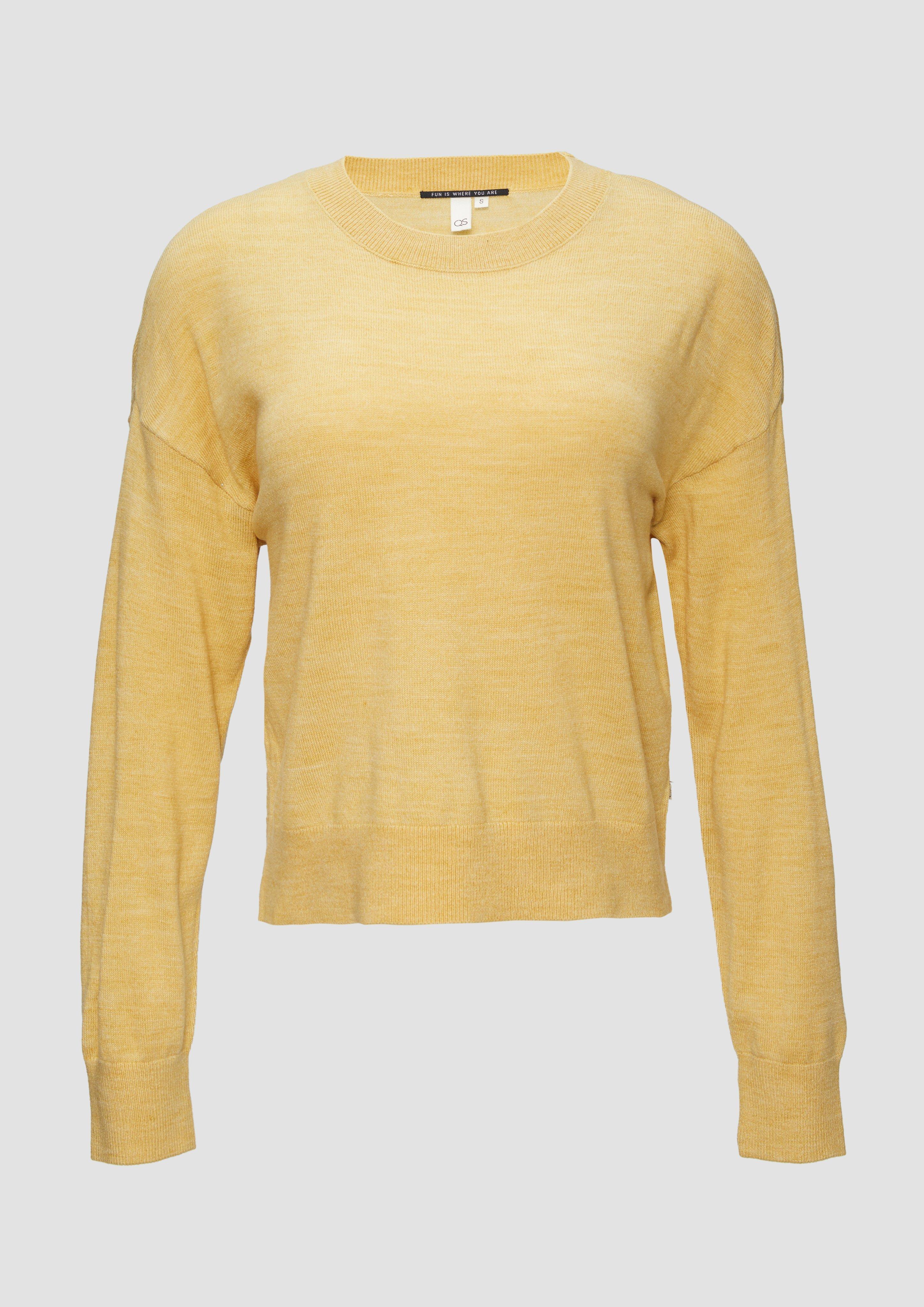 Thumbnail - QS - Verkürzter Strickpullover in Melange-Optik, Damen, gelb