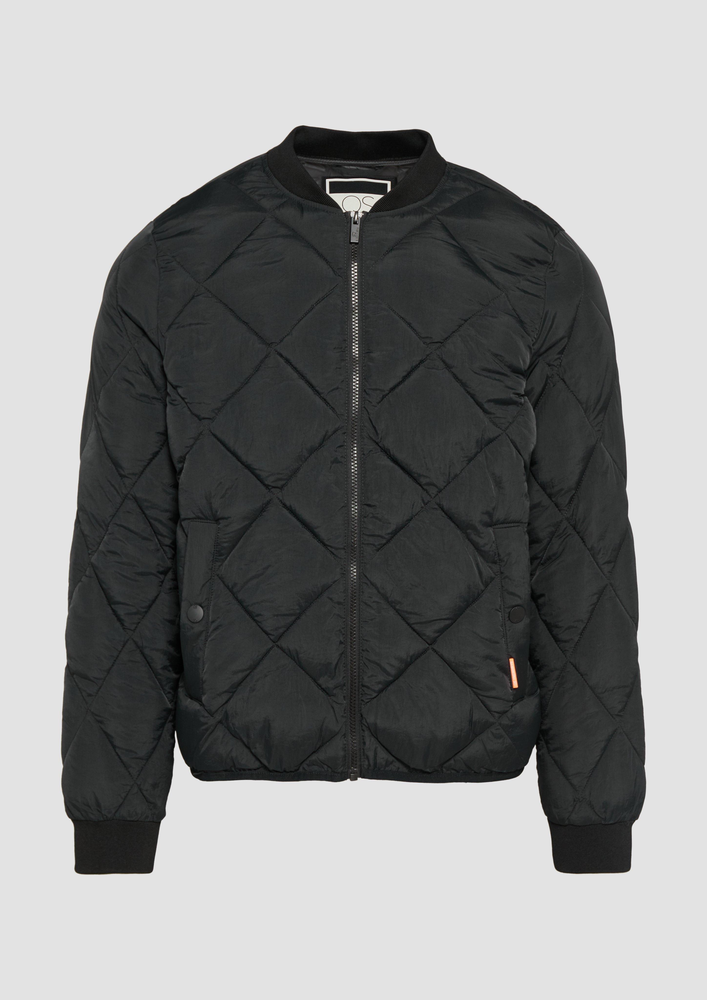 QS - Stepp-Blouson mit Stehkragen, Herren, schwarz