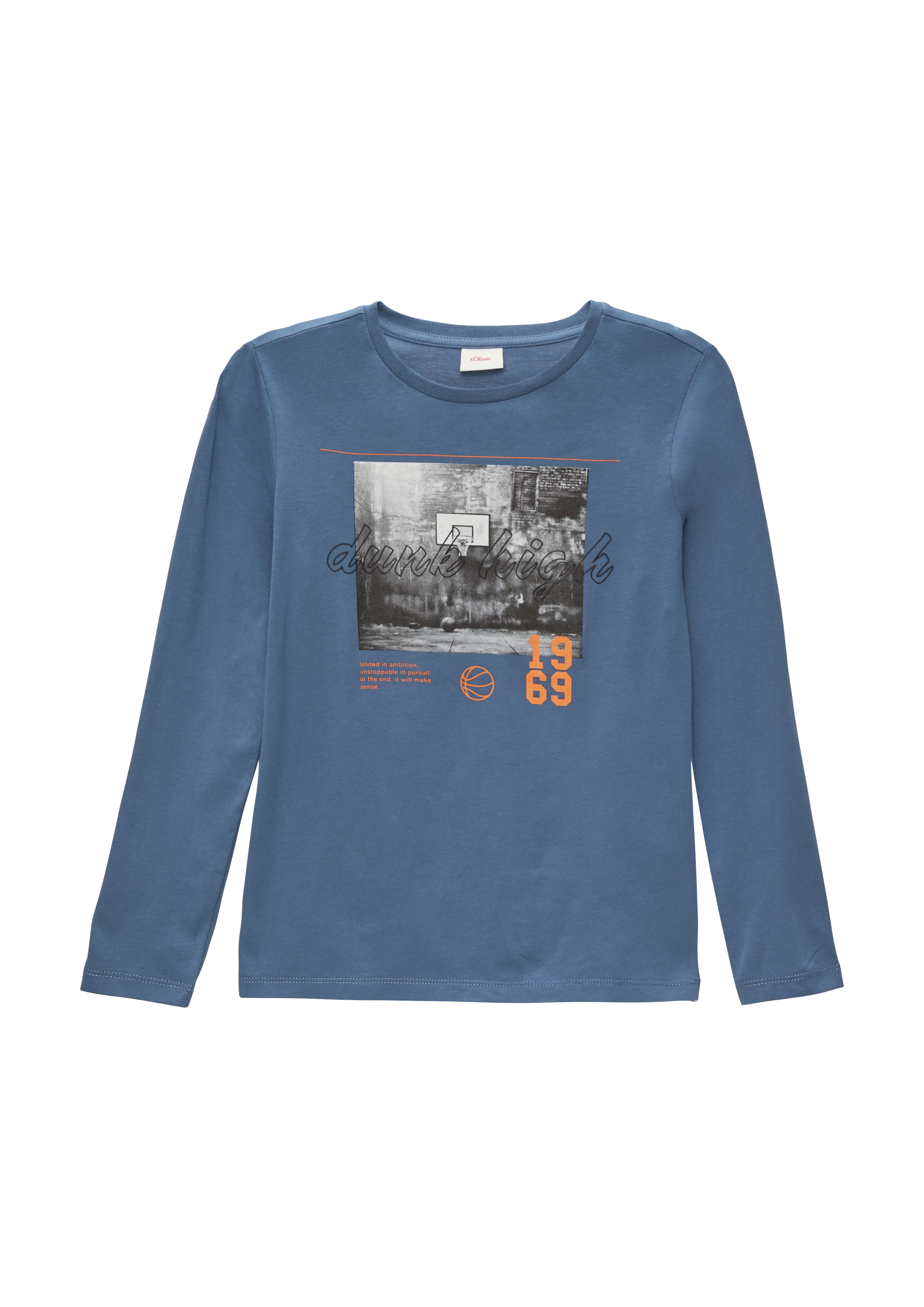 s.Oliver - Langarmshirt mit Frontprint, Jungen, blau