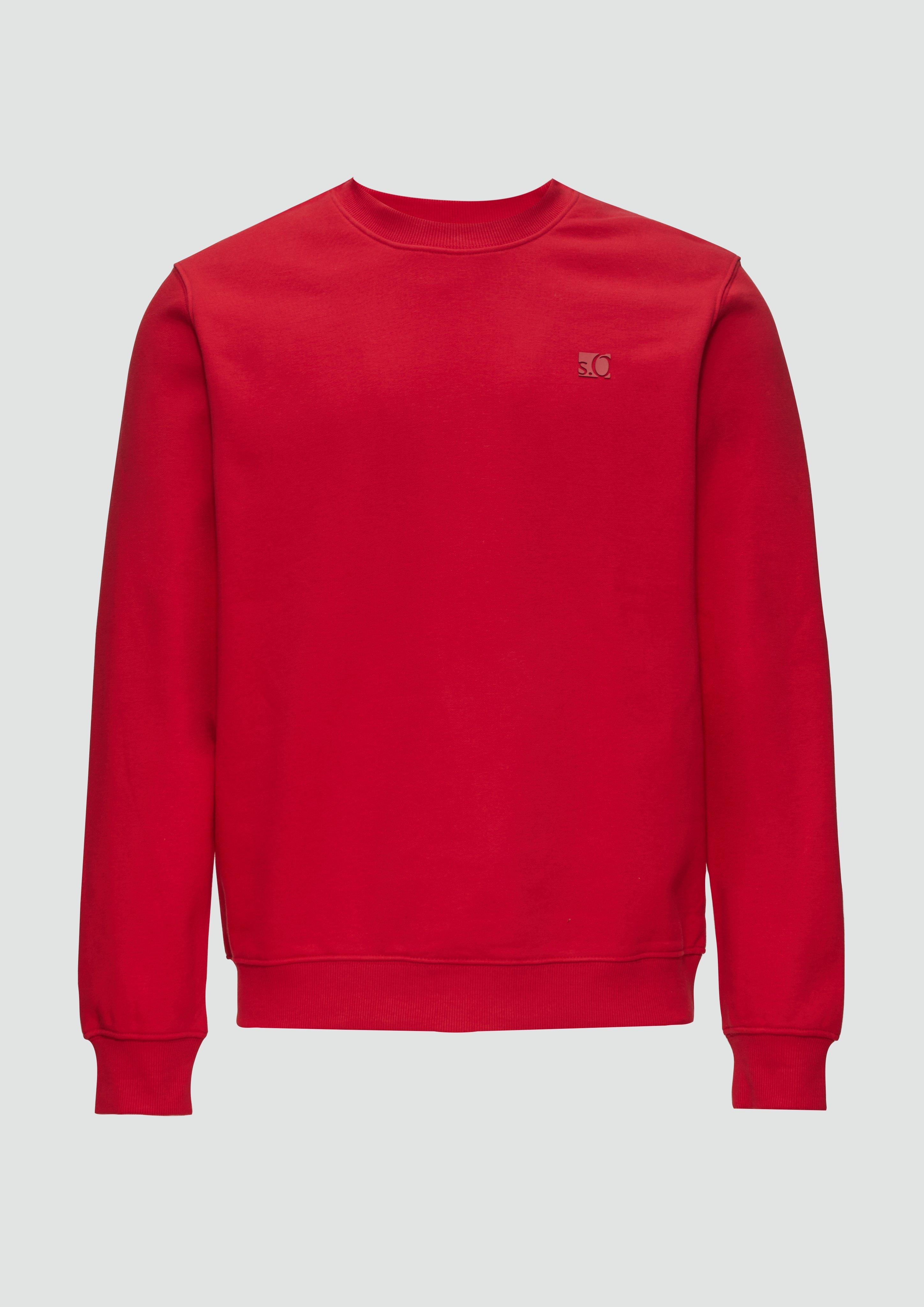 Thumbnail - s.Oliver - Sweatshirt aus Baumwollmix mit Logo-Detail, Herren, rot