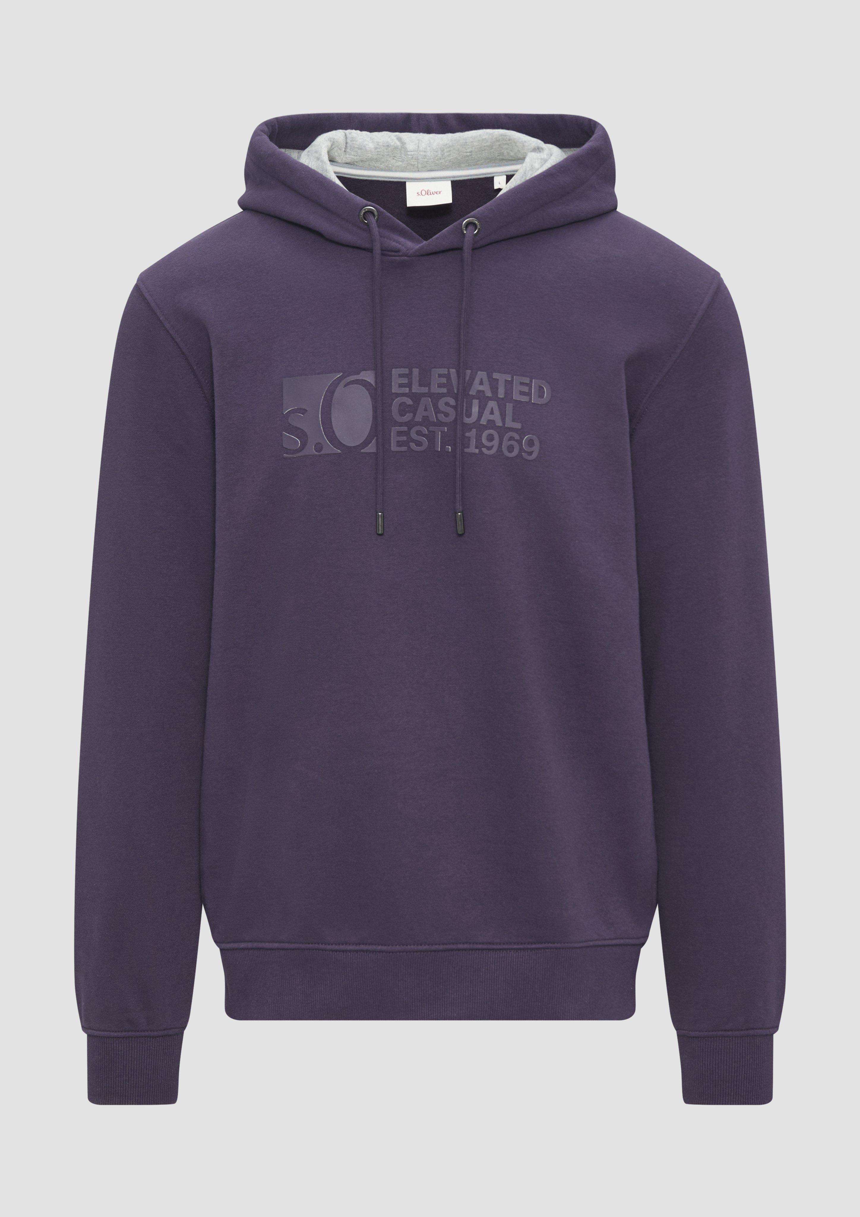 s.Oliver - Hoodie mit Logo-Print, Herren, lila
