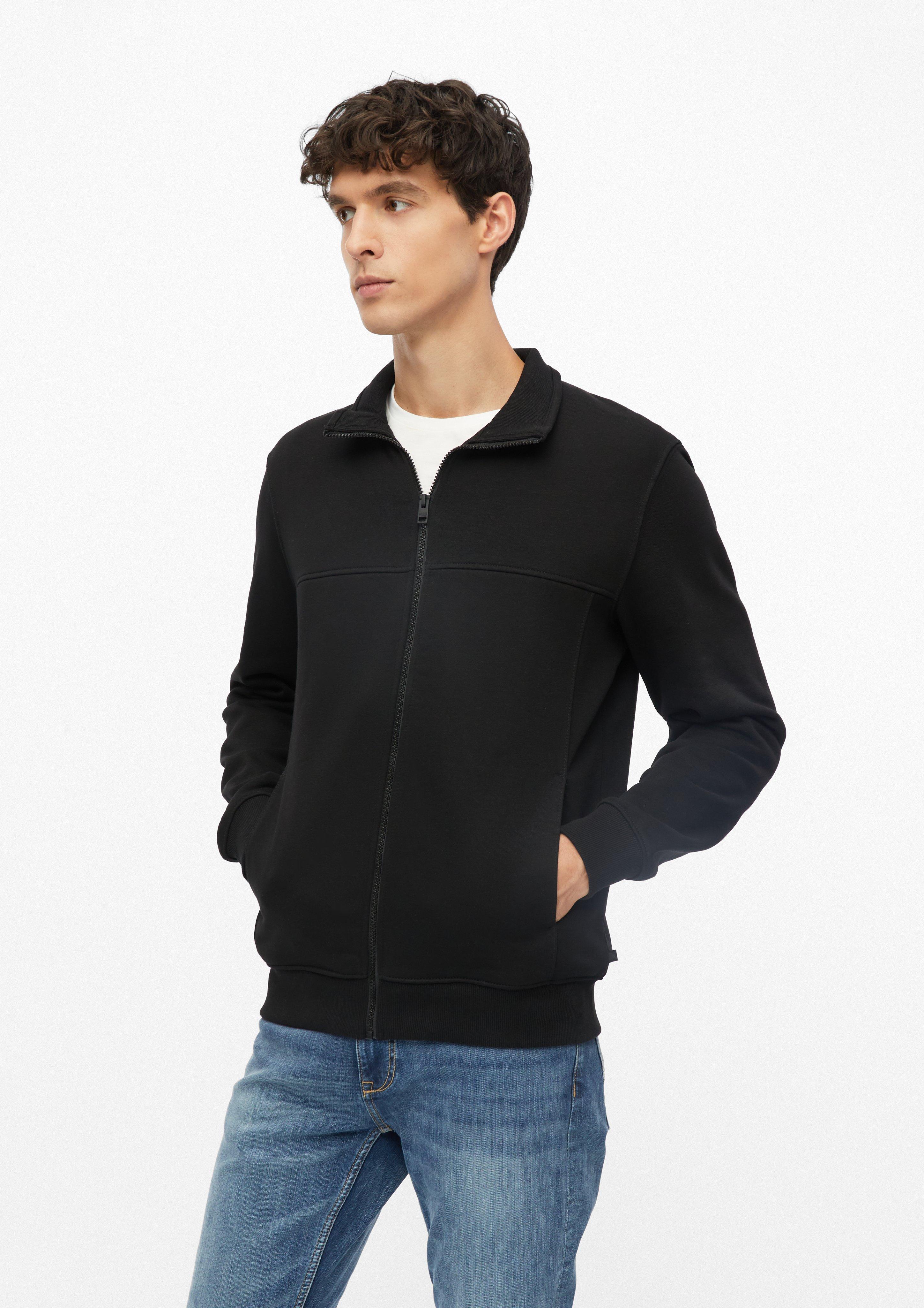 Herren Sweatjacke mit Stehkragen und Eingrifftaschen in schwarz von s.Oliver