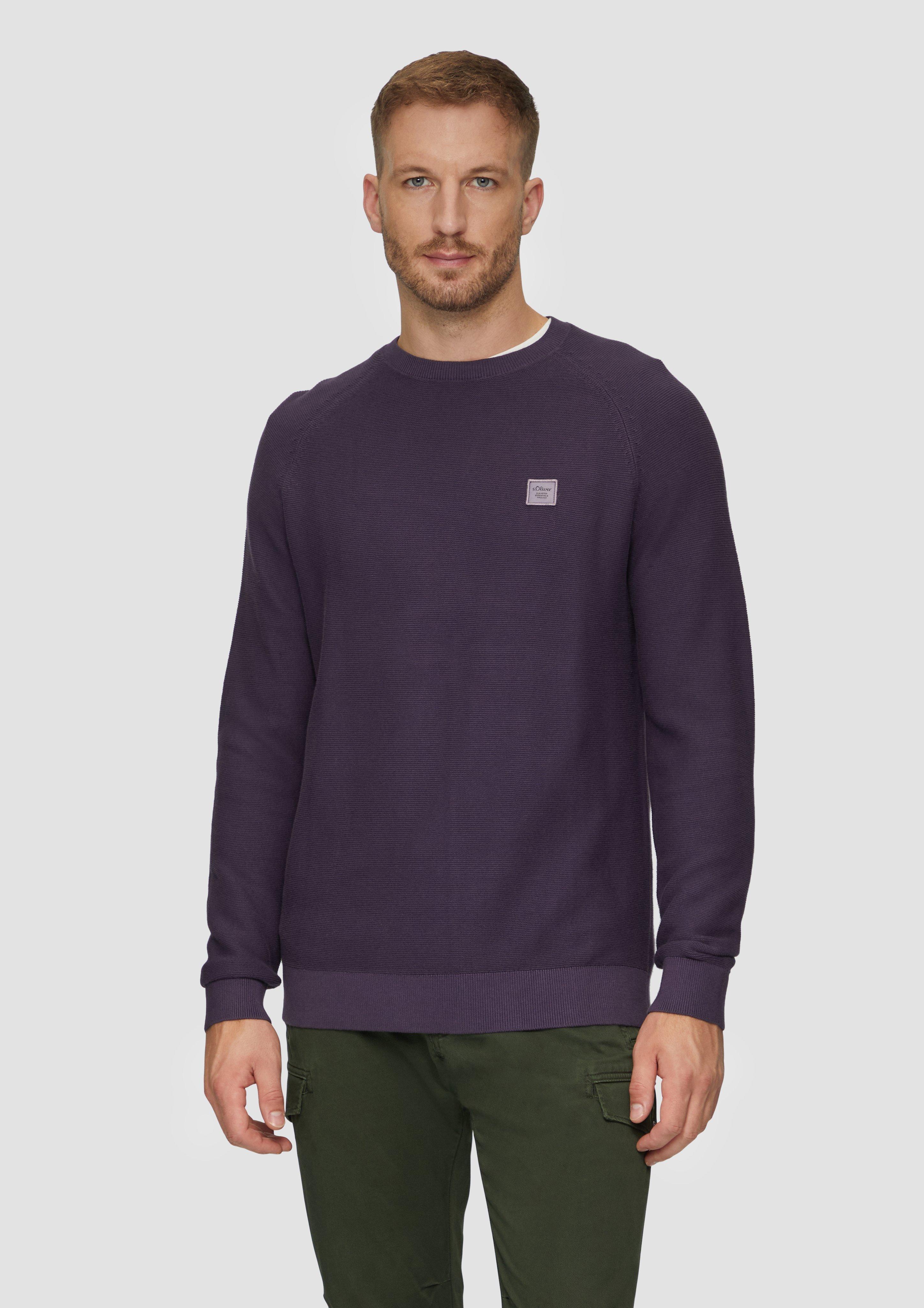 S.Oliver Strickpullover mit Struktur und Label-Patch