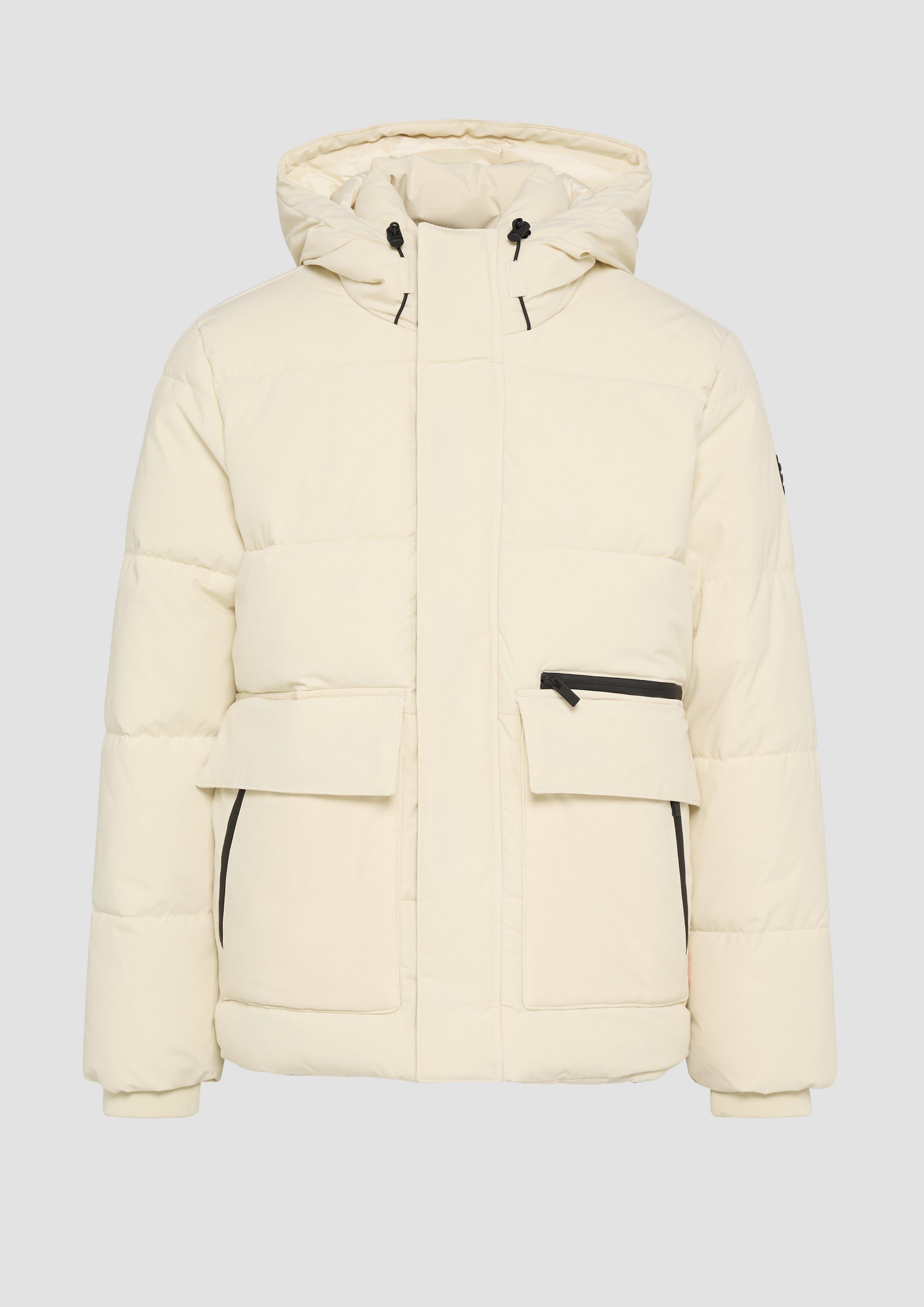 QS - Gesteppte Winterjacke mit Kapuze und Innenkragen, Herren, creme