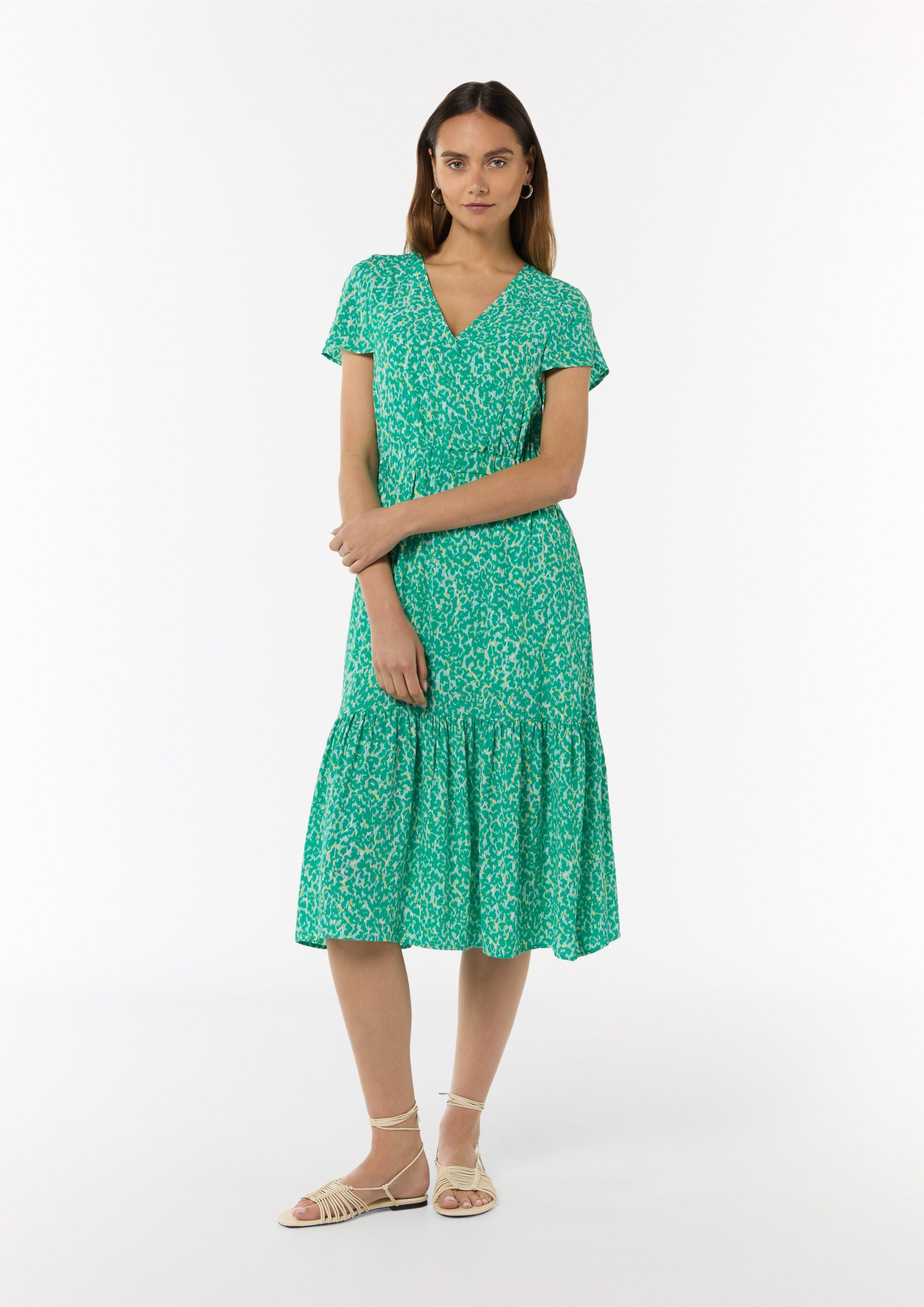 Comma Tailliertes Kleid - Mit Seitenschlitzen & U-Boot-Ausschnitt