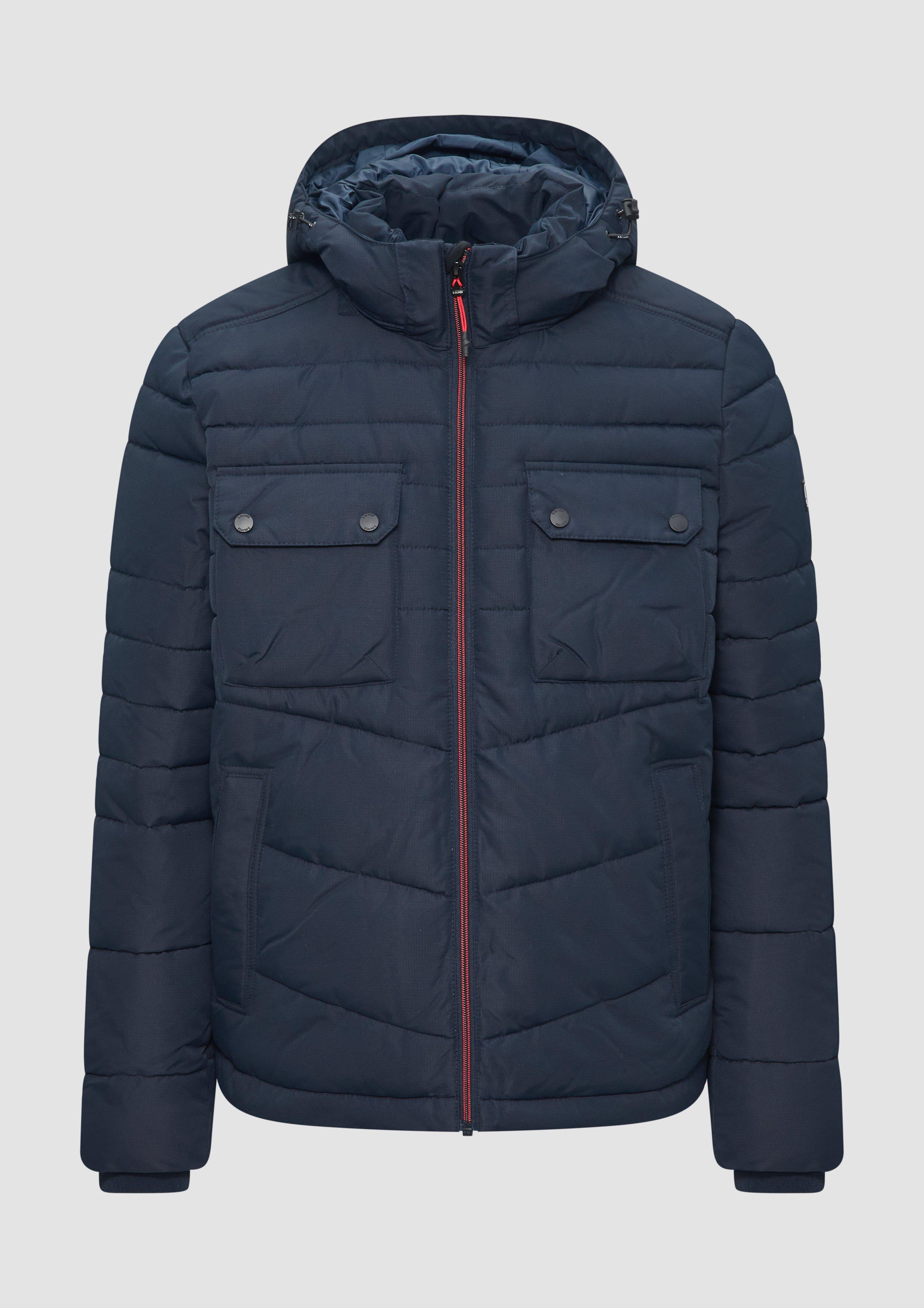 s.Oliver - Gesteppte Jacke mit abnehmbarer Kapuze, Herren, blau