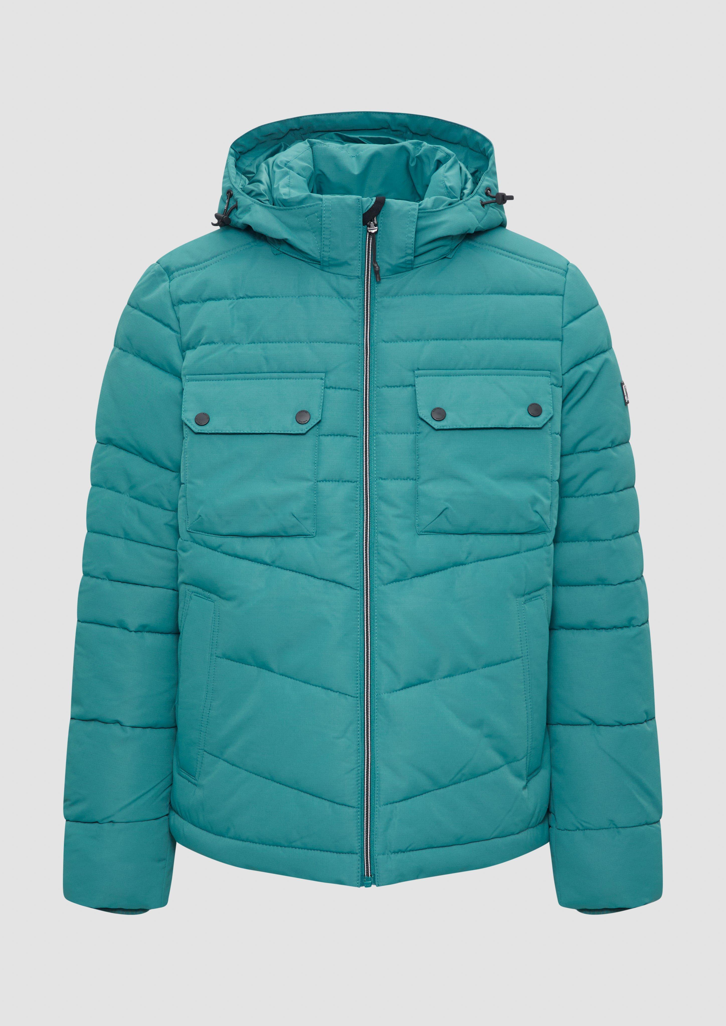 s.Oliver - Gesteppte Jacke mit abnehmbarer Kapuze, Herren, Blau