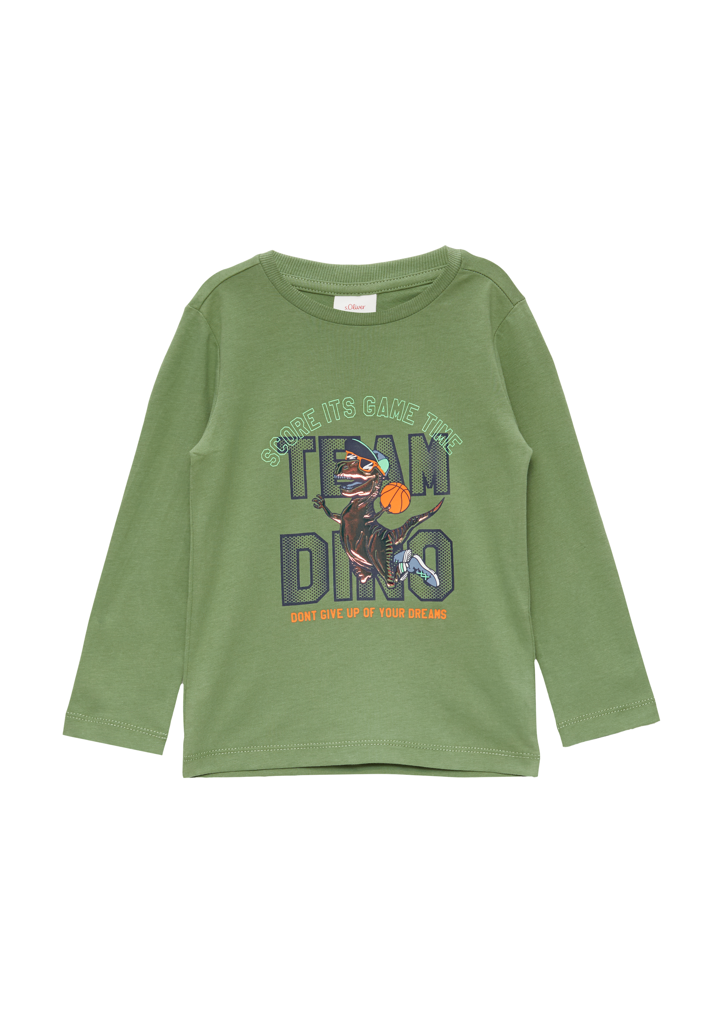 Thumbnail - s.Oliver - Langarmshirt mit schimmerndem Print, Kinder, Grün